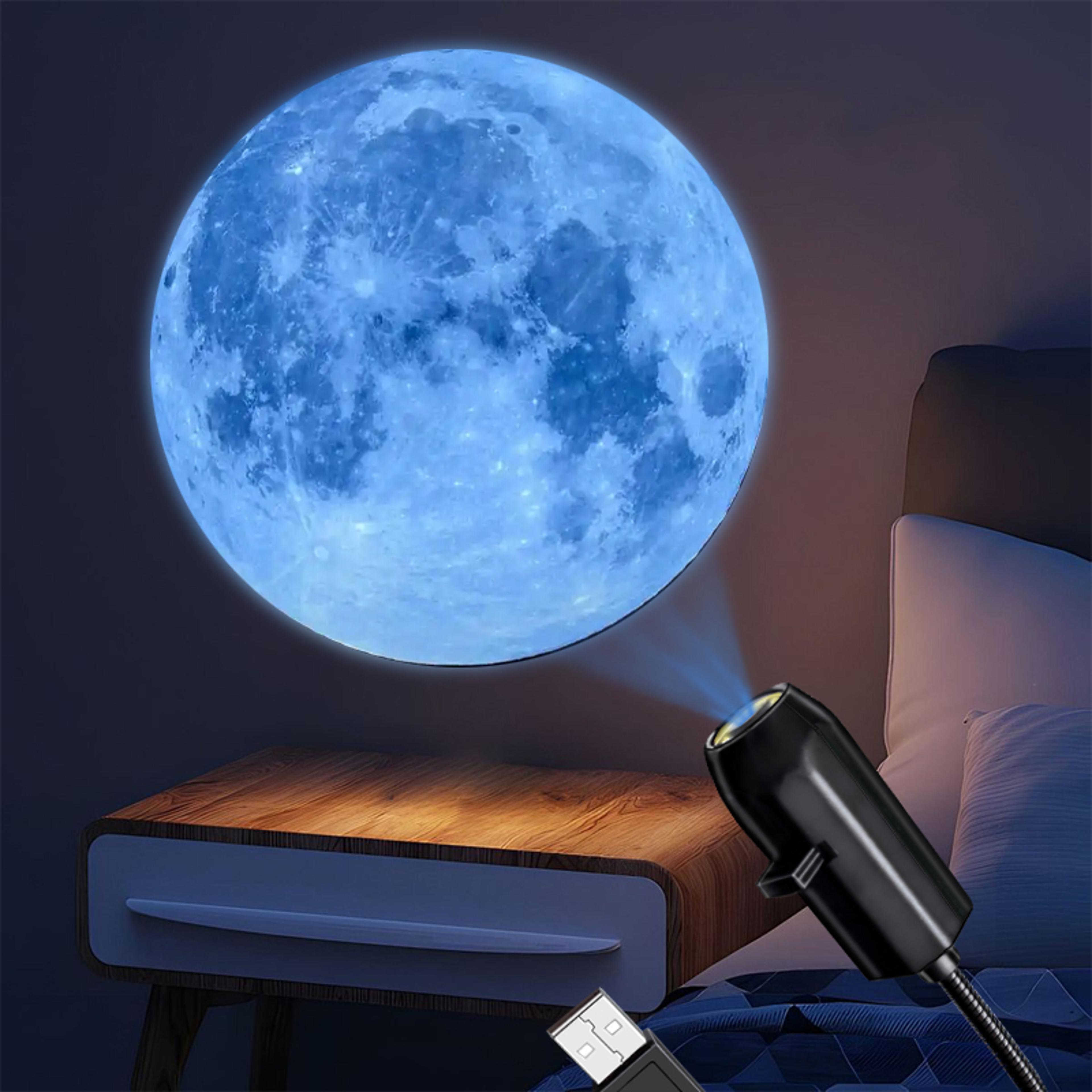 celestial glow galaxy projector moon & earth starry sky usb night light