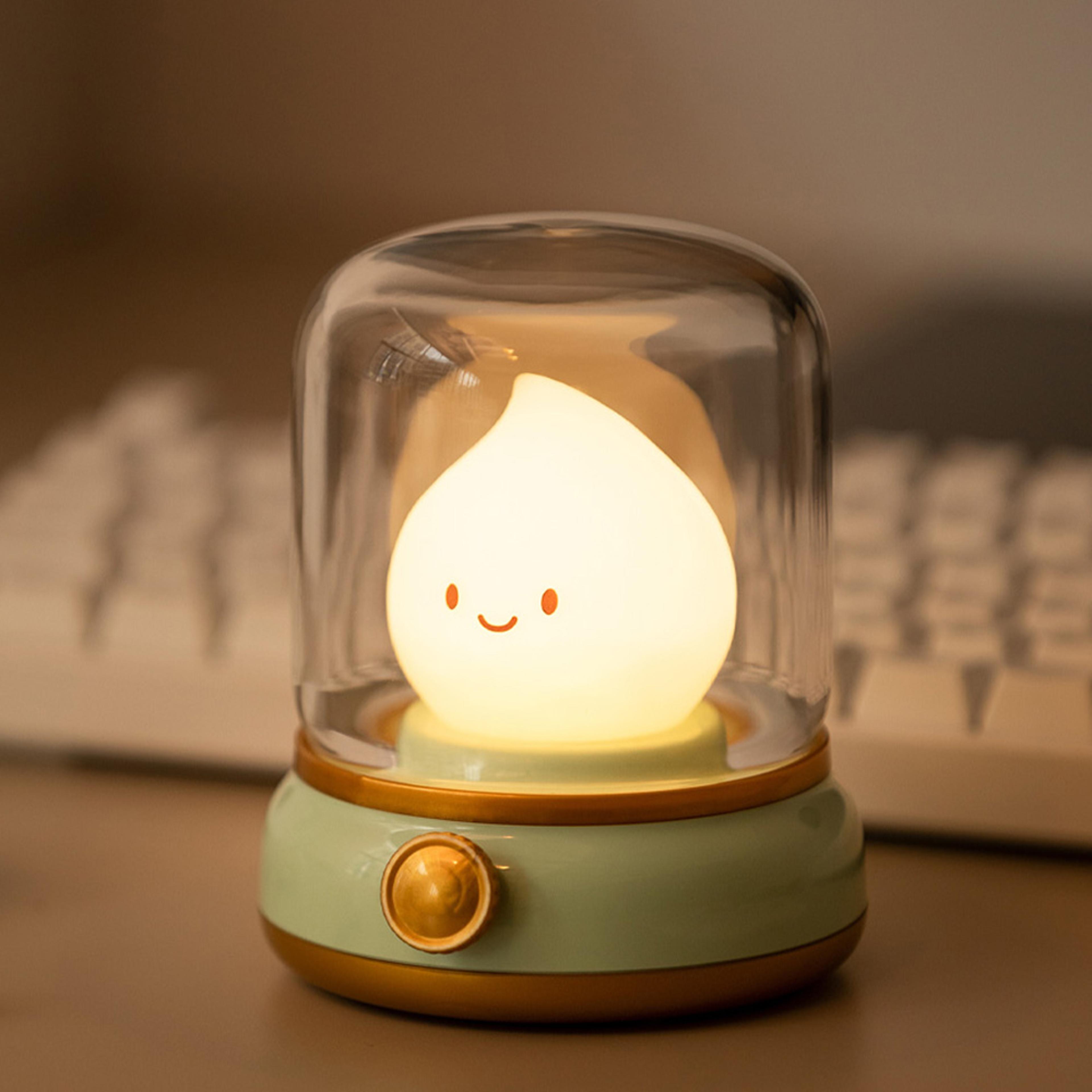 glow calm white noise night light & led bedside lamp with flameless candle effect