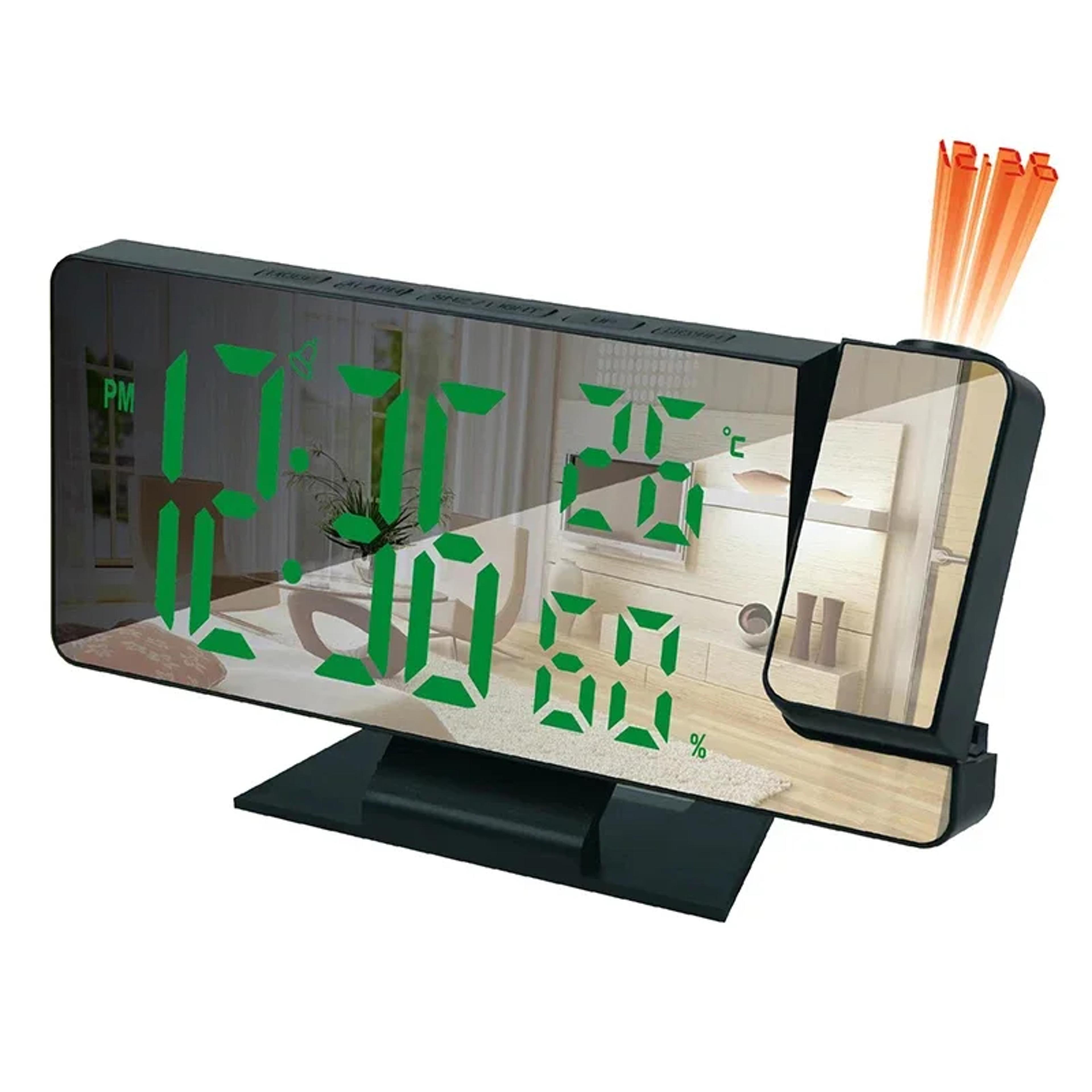 smart projection alarm clock with led display, temperature monitor & snooze function