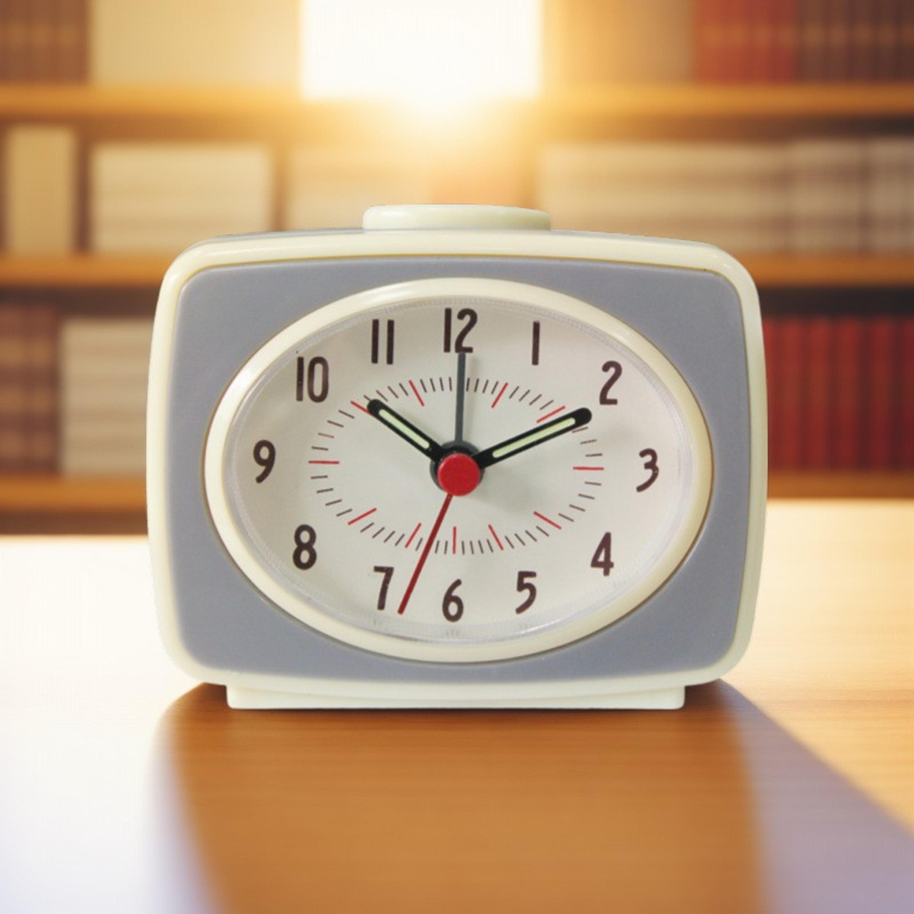 nordic analog alarm clock with glow in the dark hands powered silent bedside desk clock