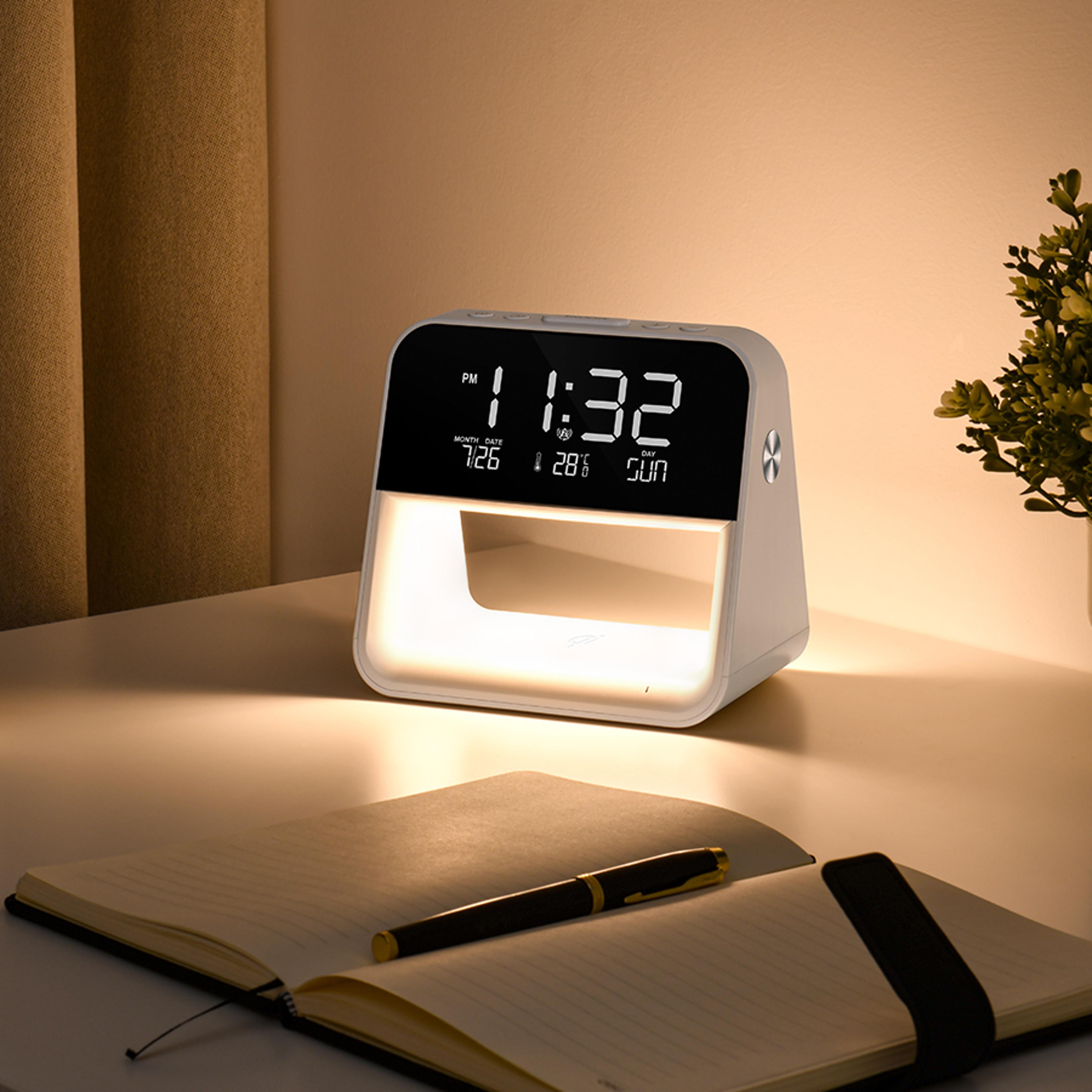 modern bedside lamp clock with led alarm clock & usb bedside lamp for bedroom decor