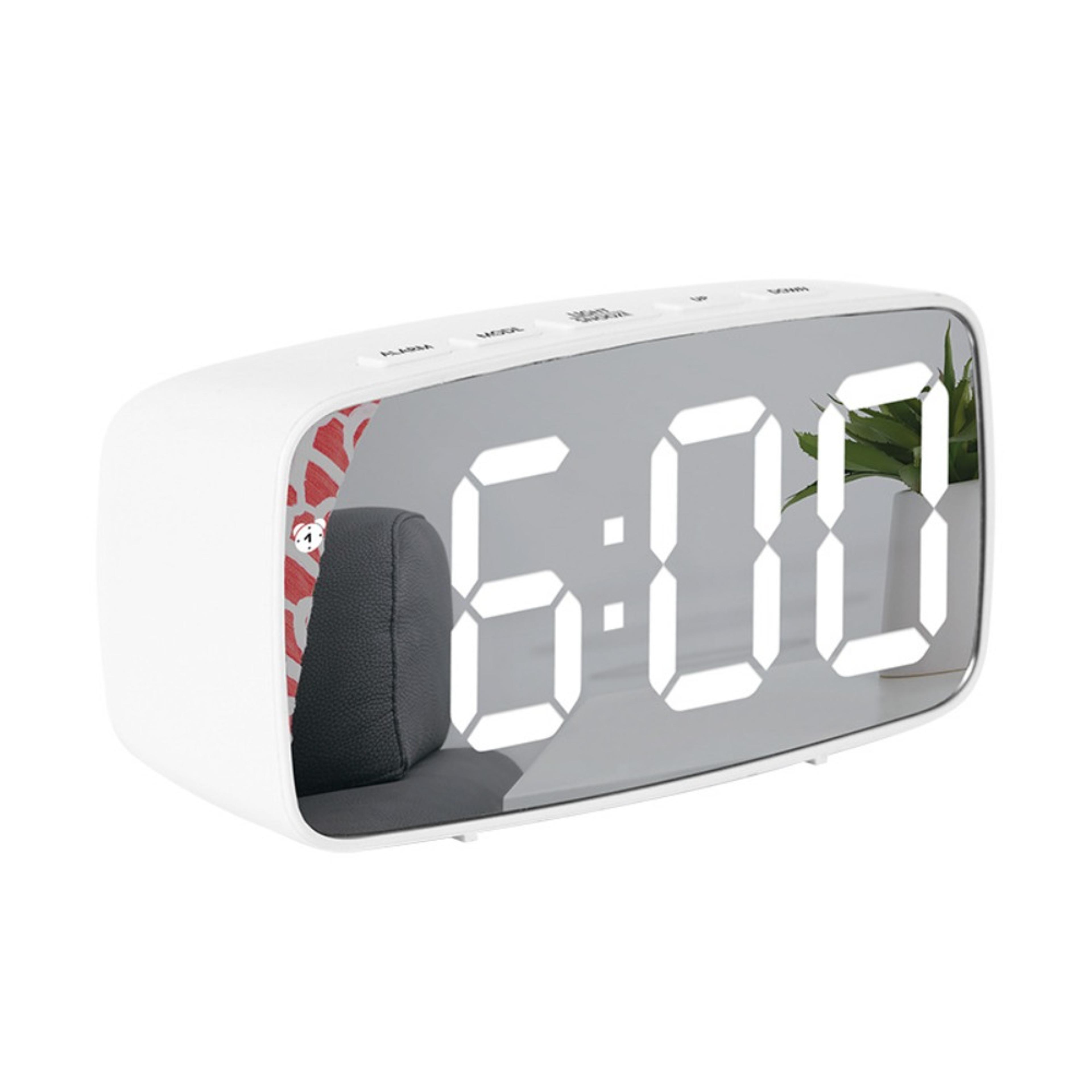 smart digital alarm clock with led display, temperature monitor, snooze & adjustable brightness