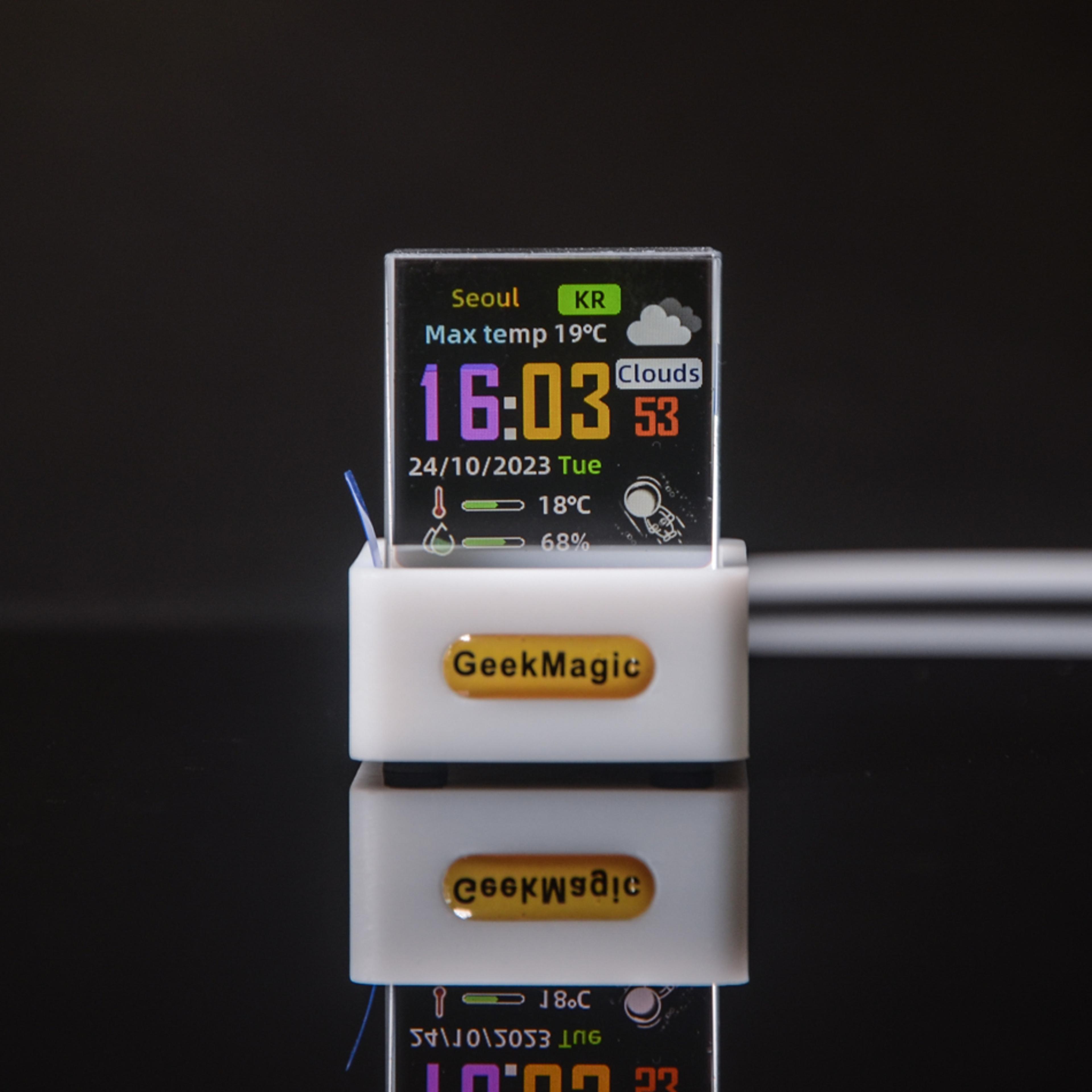 geek magic crystal smart weather station wifi digital desk clock with custom gif display
