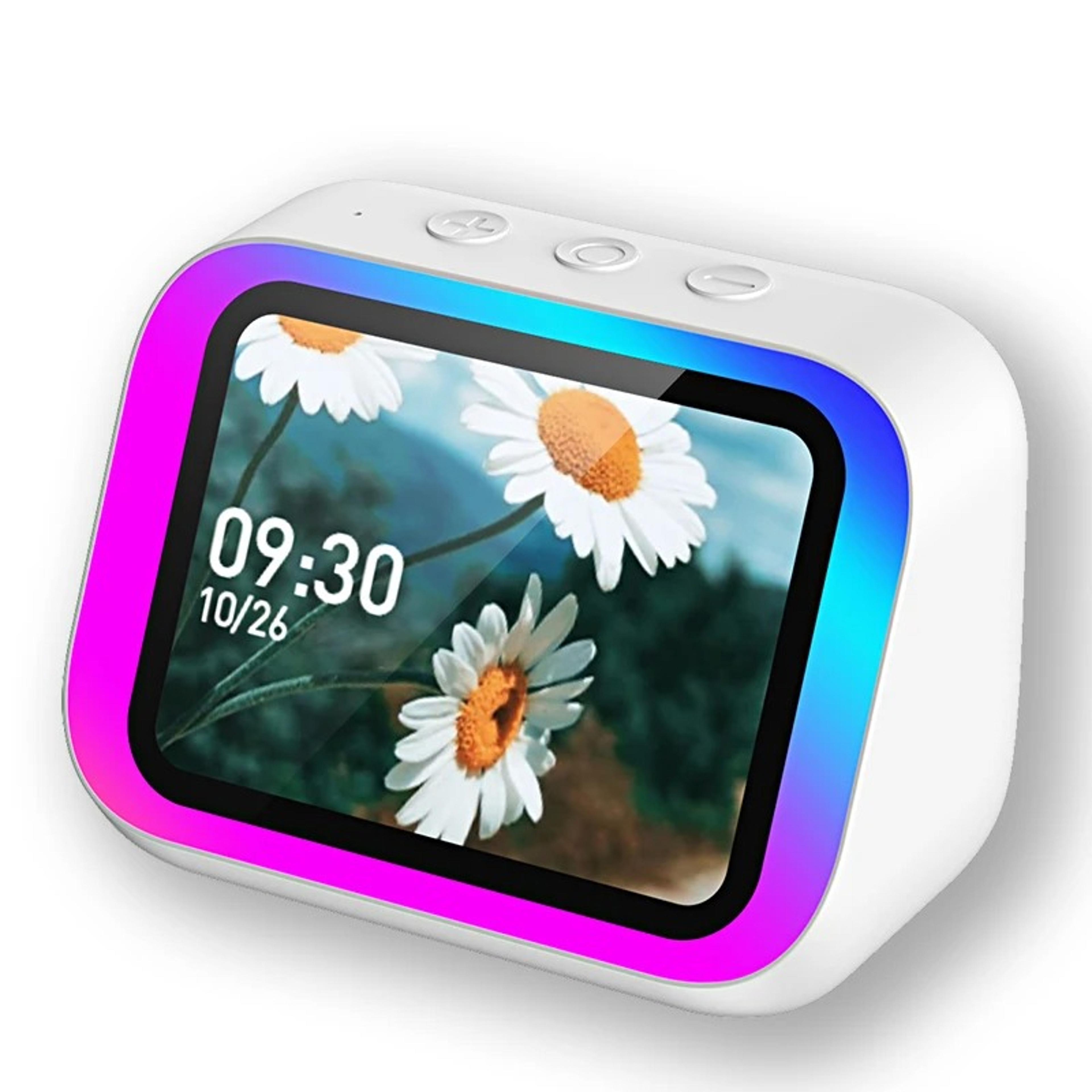 smart bluetooth alarm clock speaker with weather display, digital photo frame & app control