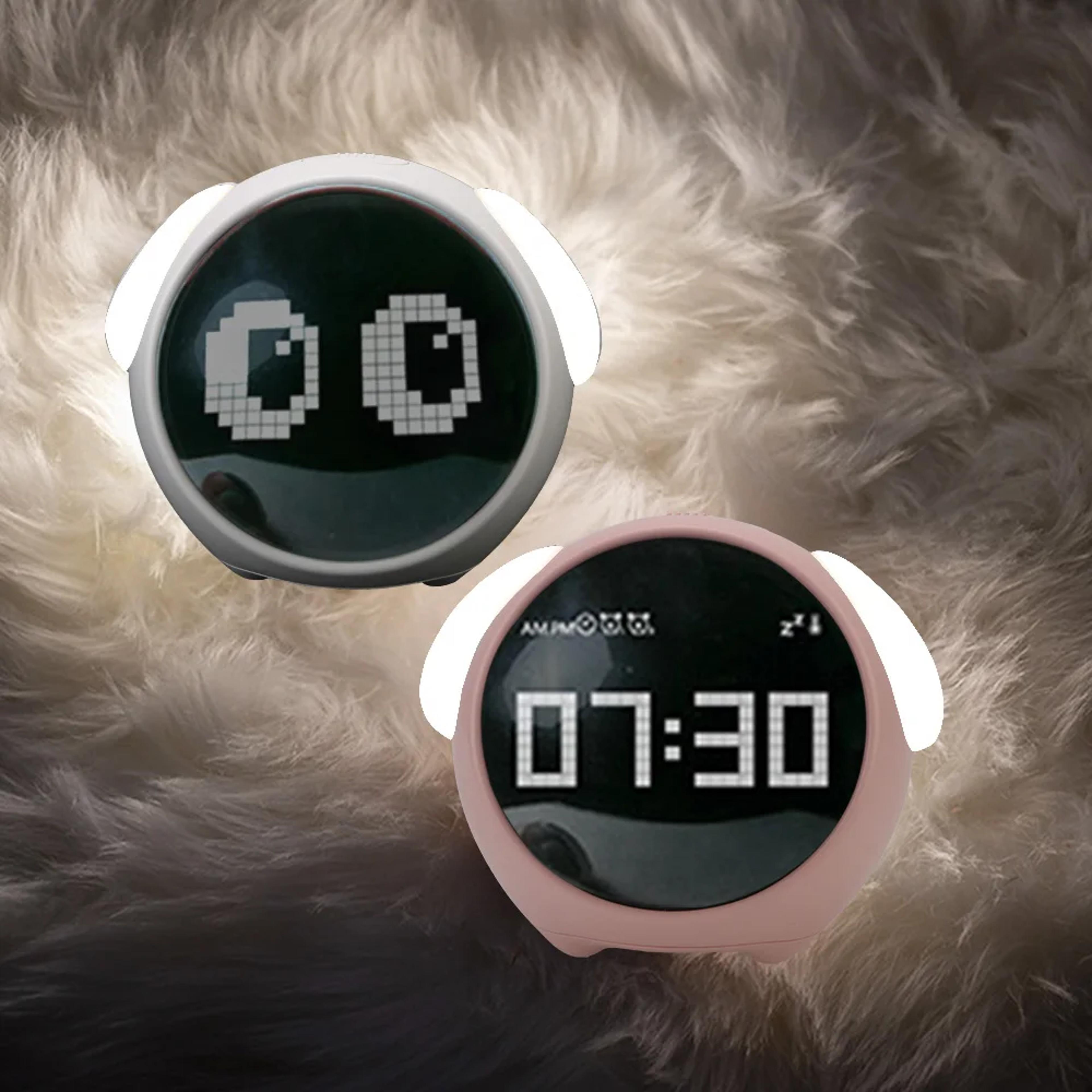 cute digital kids alarm clock with night light cartoon bedside clock for children's bedroom