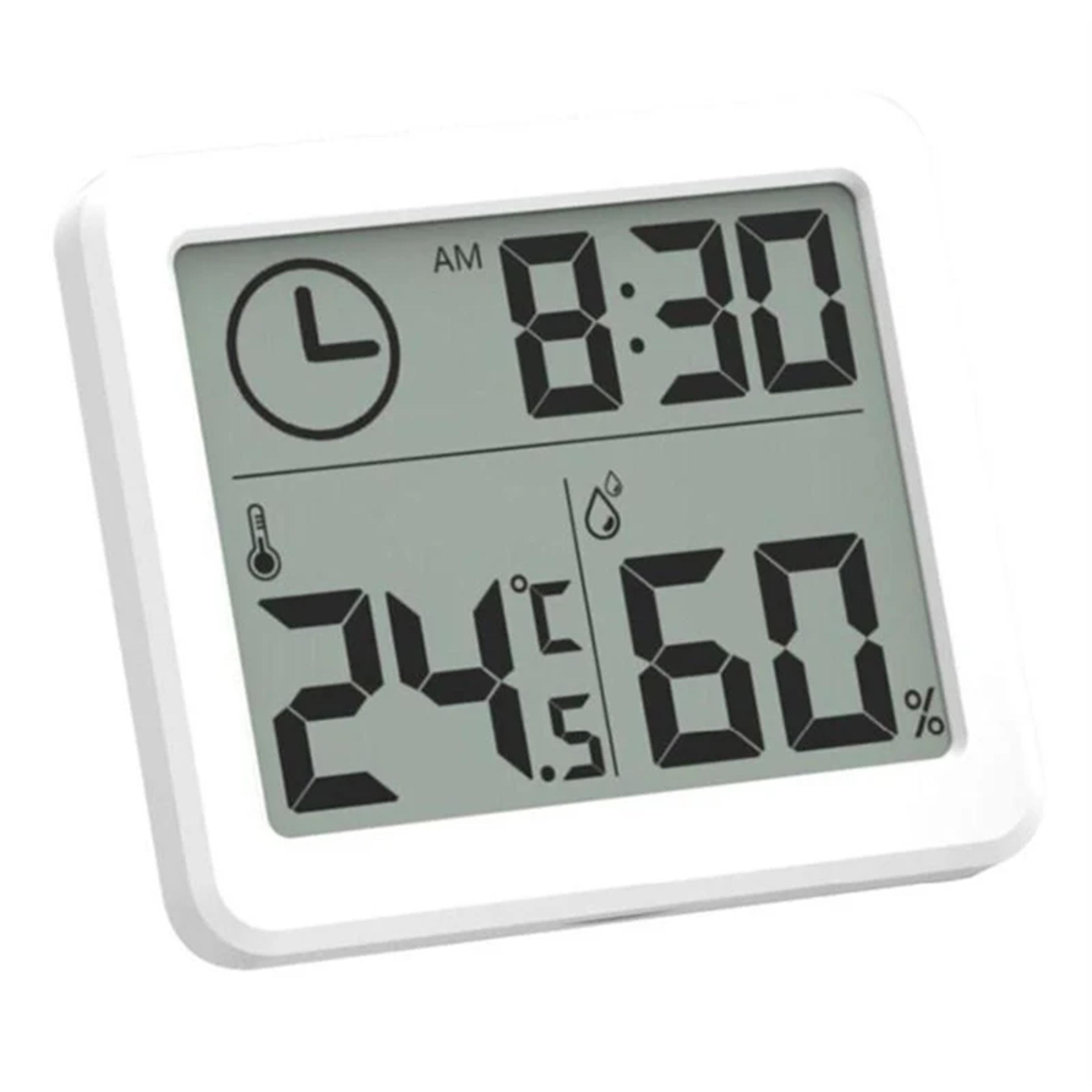 large display digital wall clock with temperature & humidity battery operated for home & office