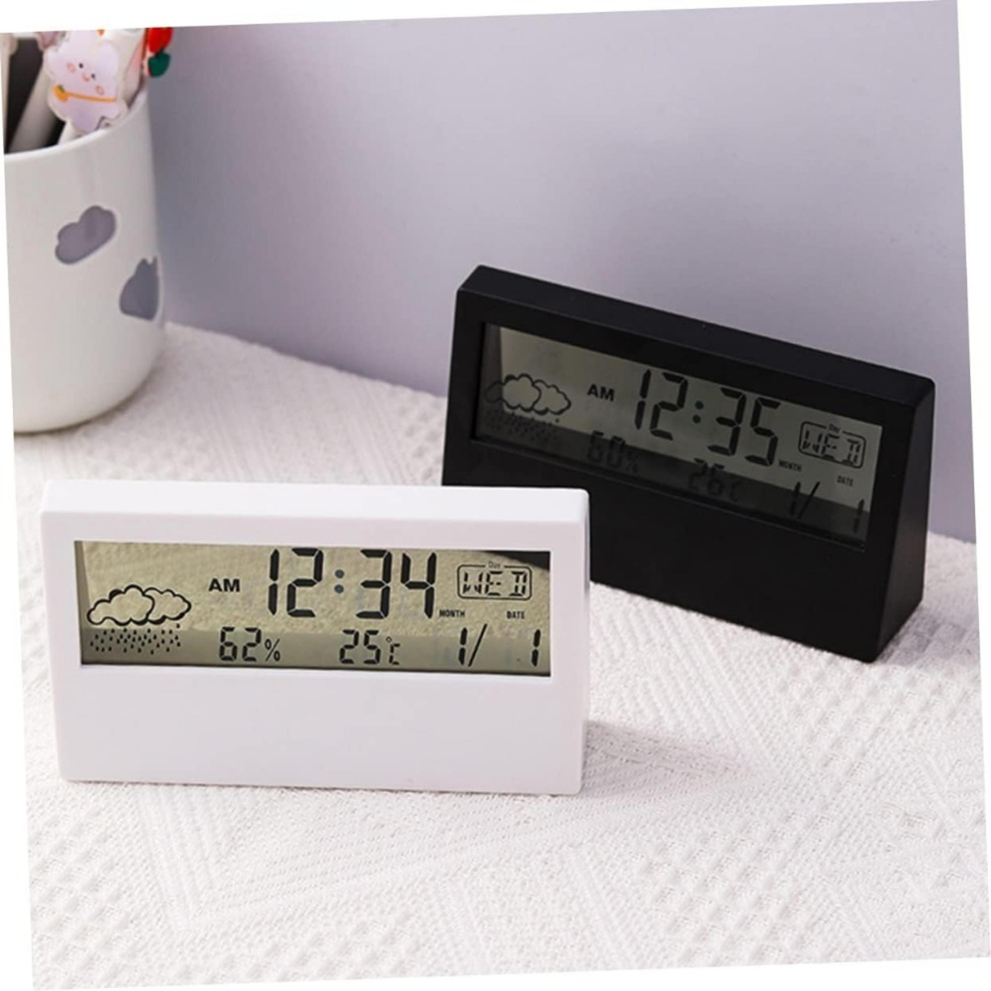 smart indoor thermometer & digital hygrometer clock with temperature and humidity monitor