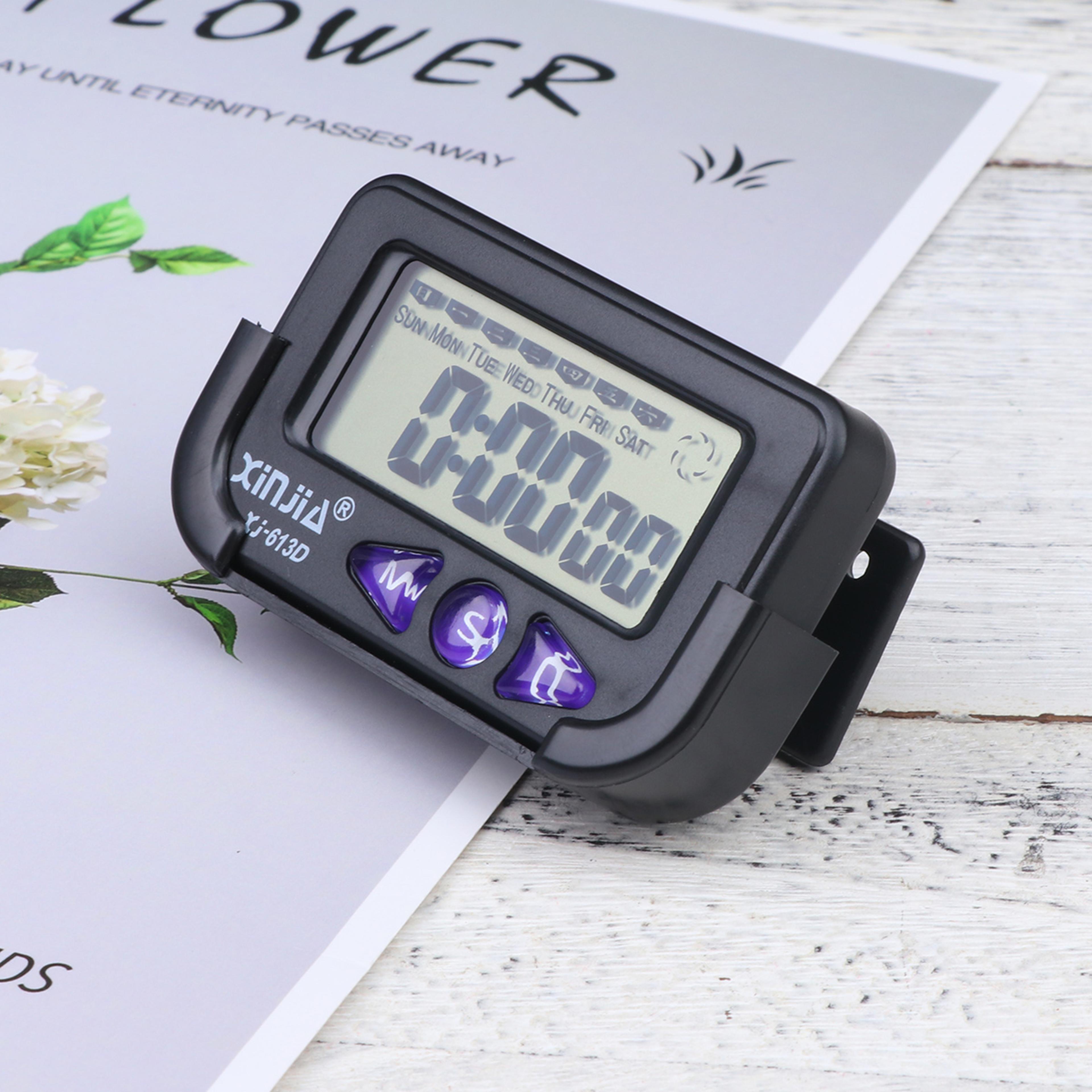 ultra slim digital car dashboard clock with lcd display and stopwatch