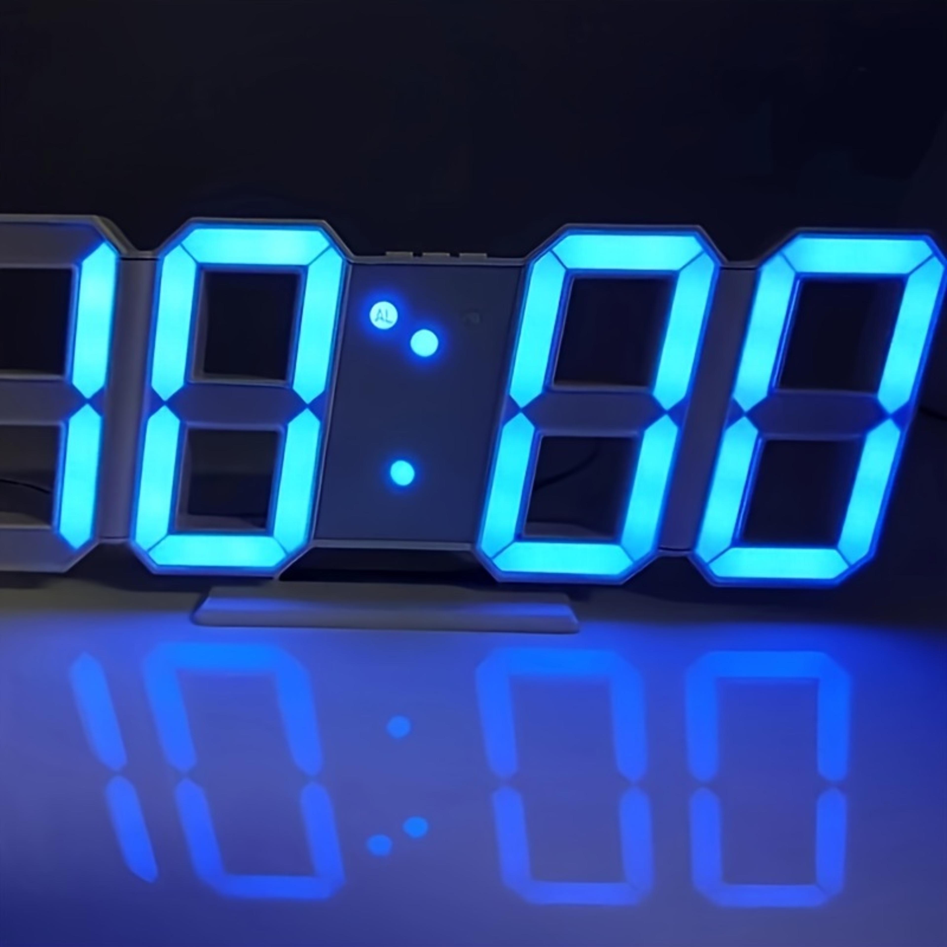 lumi view led digital wall clock display wall mounted alarm clock for home & office