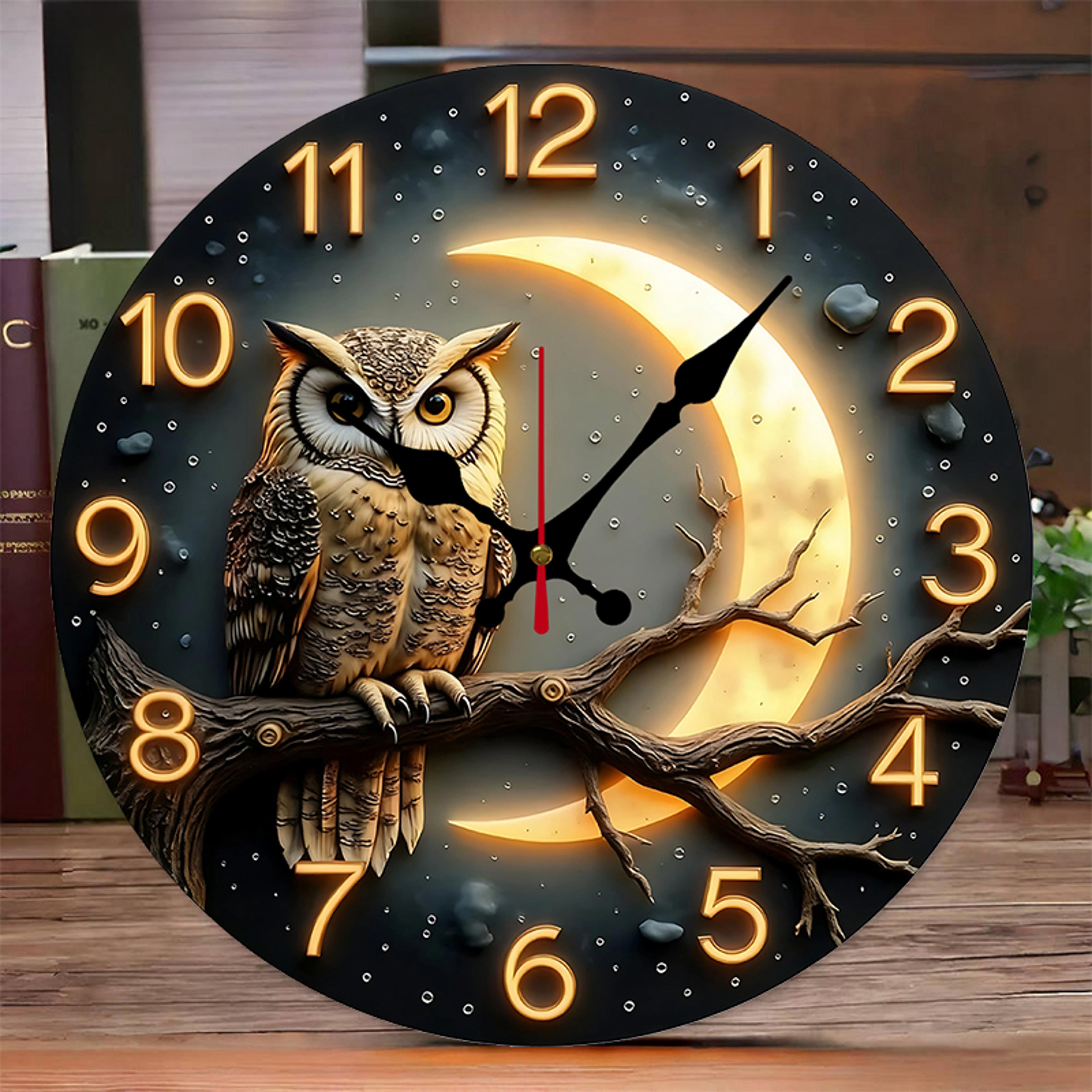 moonlight wooden silent wall clock for modern living room and bedroom decor
