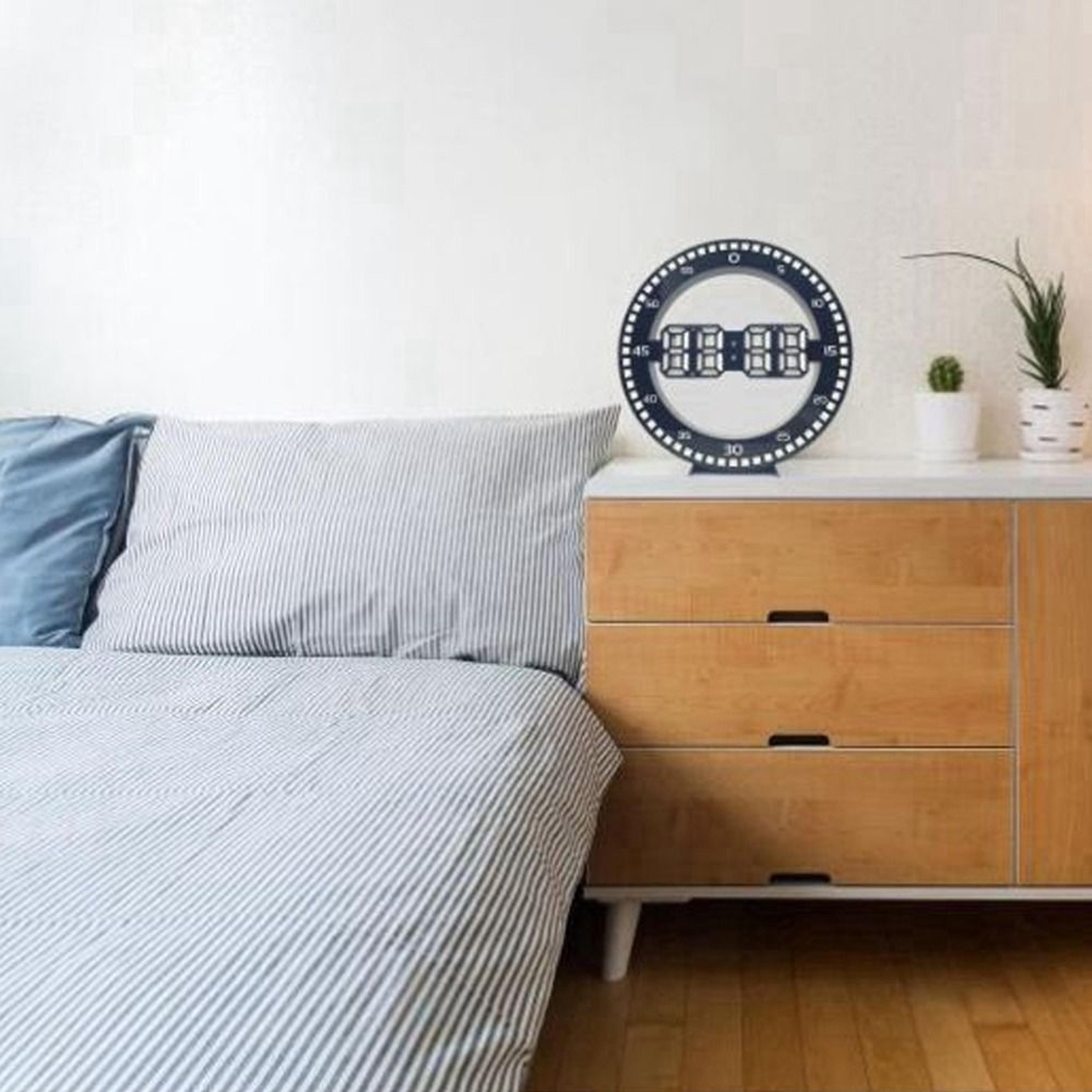 large led digital wall clock with silent display modern electronic wall clock for home & office