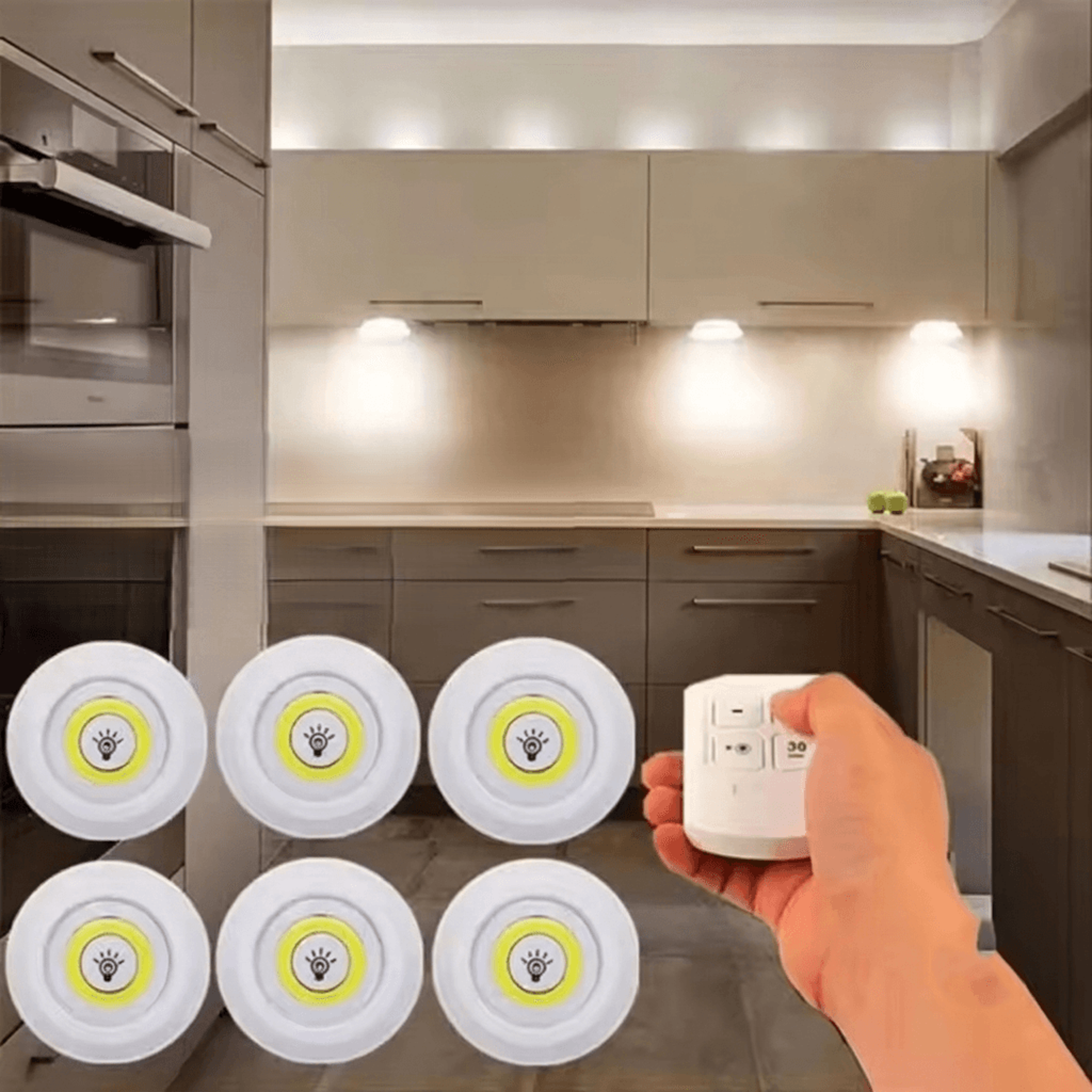 wireless led under cabinet lights with remote control for closets, cabinets & bathrooms