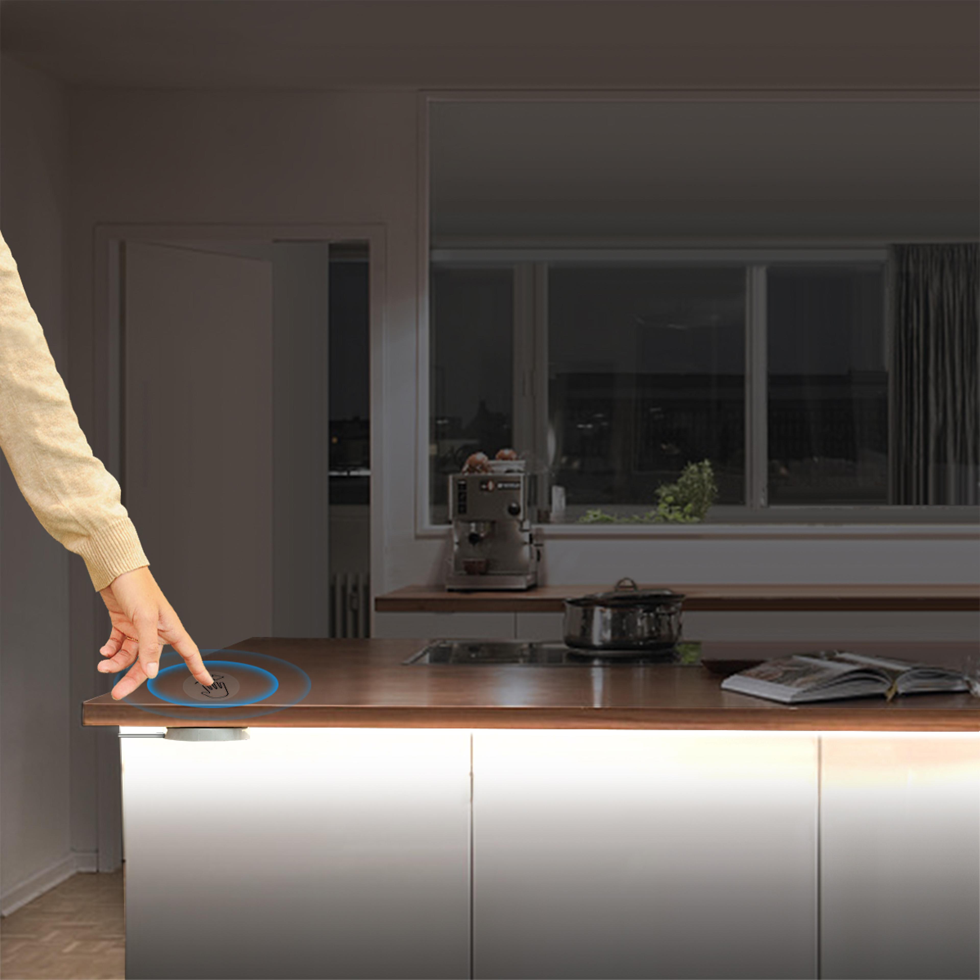 smart led under cabinet light with cob led strip & touch sensor dimmable kitchen cabinet lighting