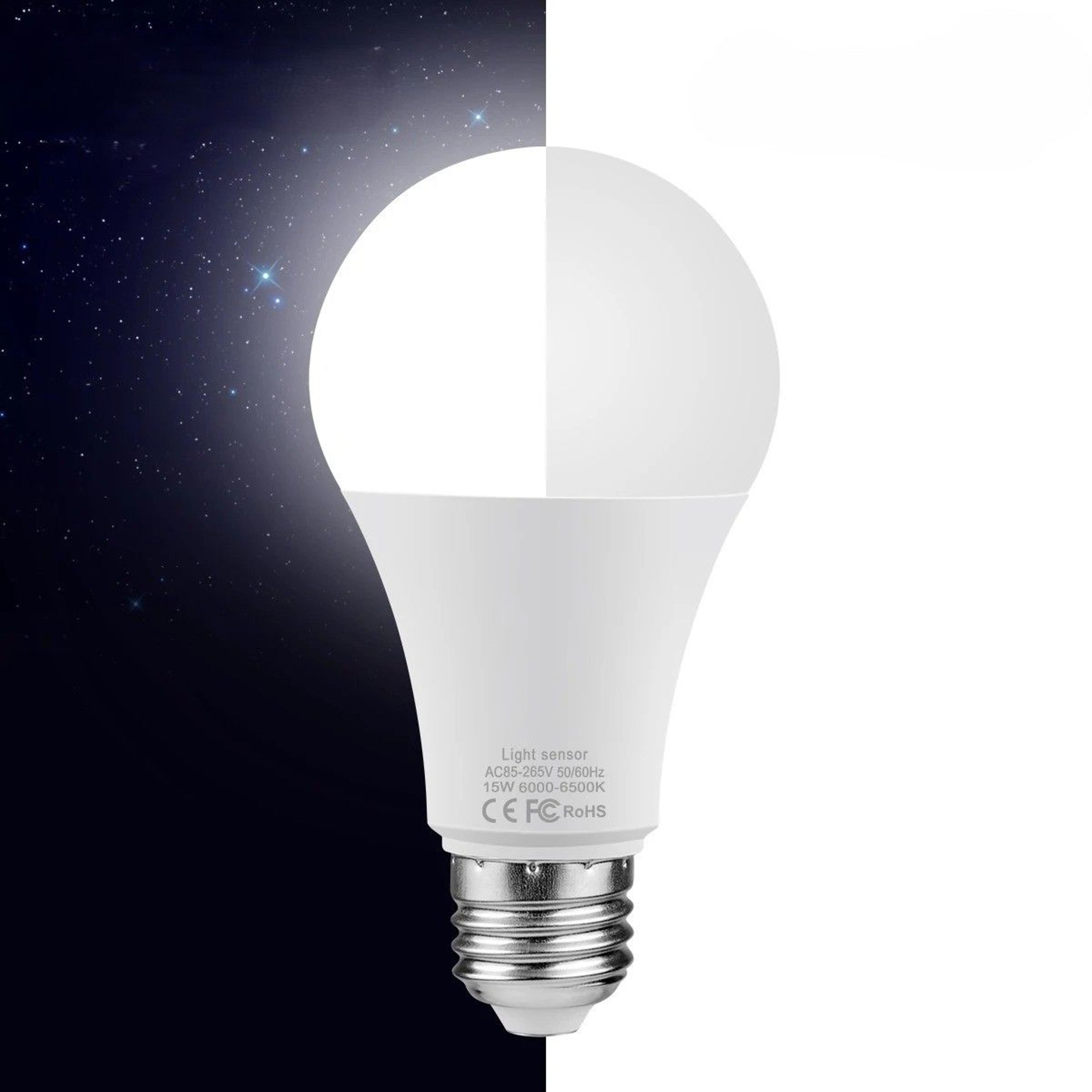 smart dusk to dawn light bulb led sensor lamp with auto on off for porch, garden & home