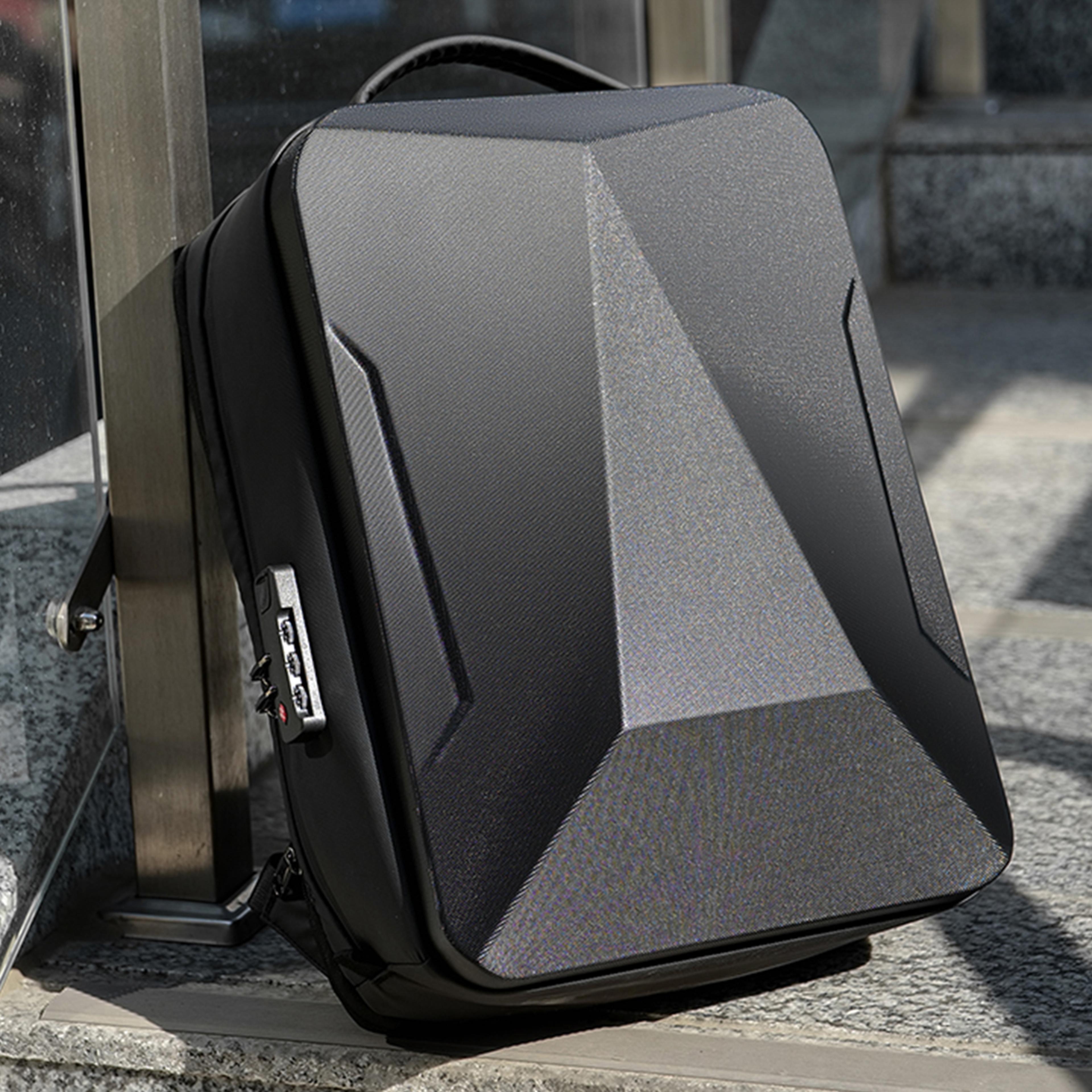 expandable hard shell laptop backpack large capacity business travel bag