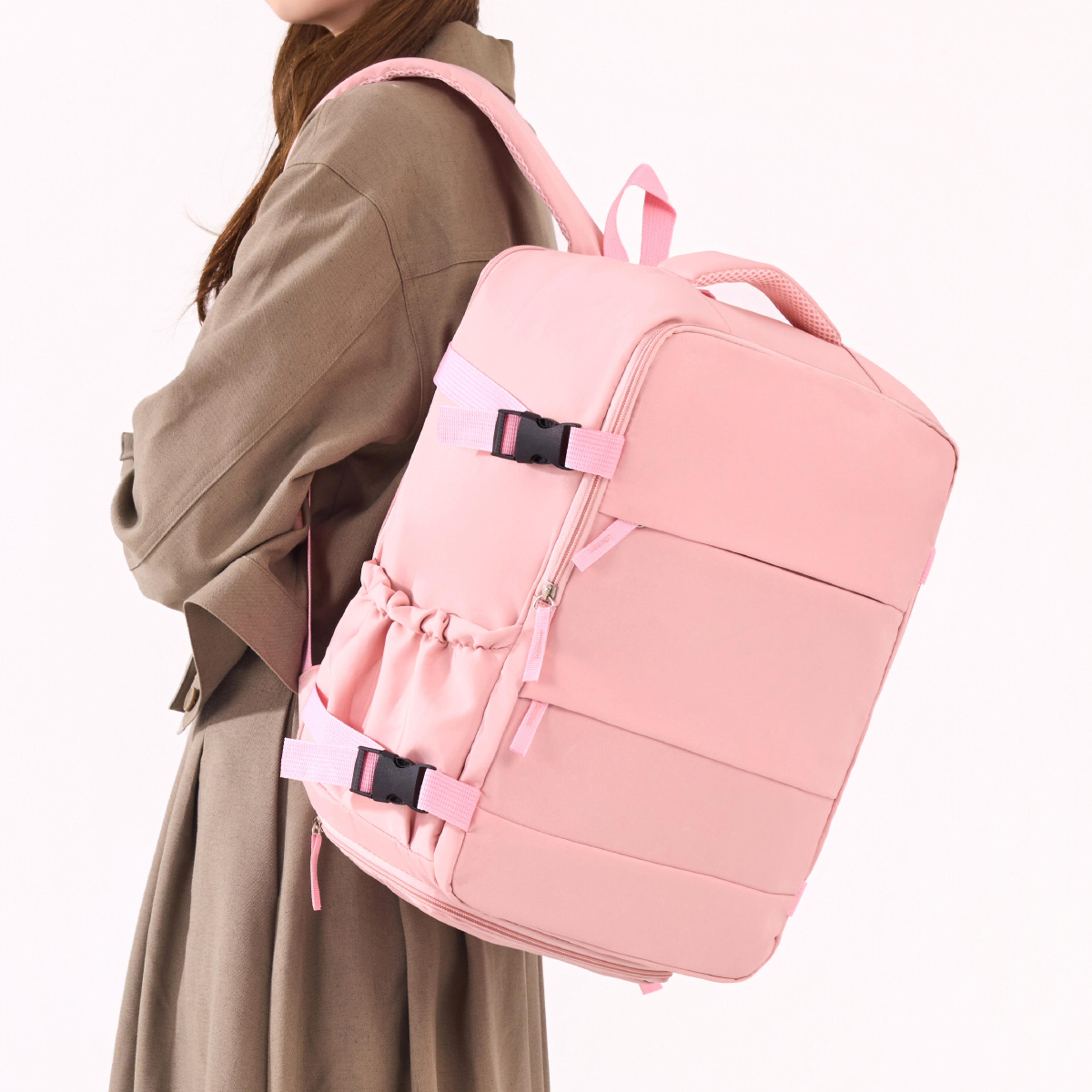 large capacity travel backpack with shoe compartment for work school and business