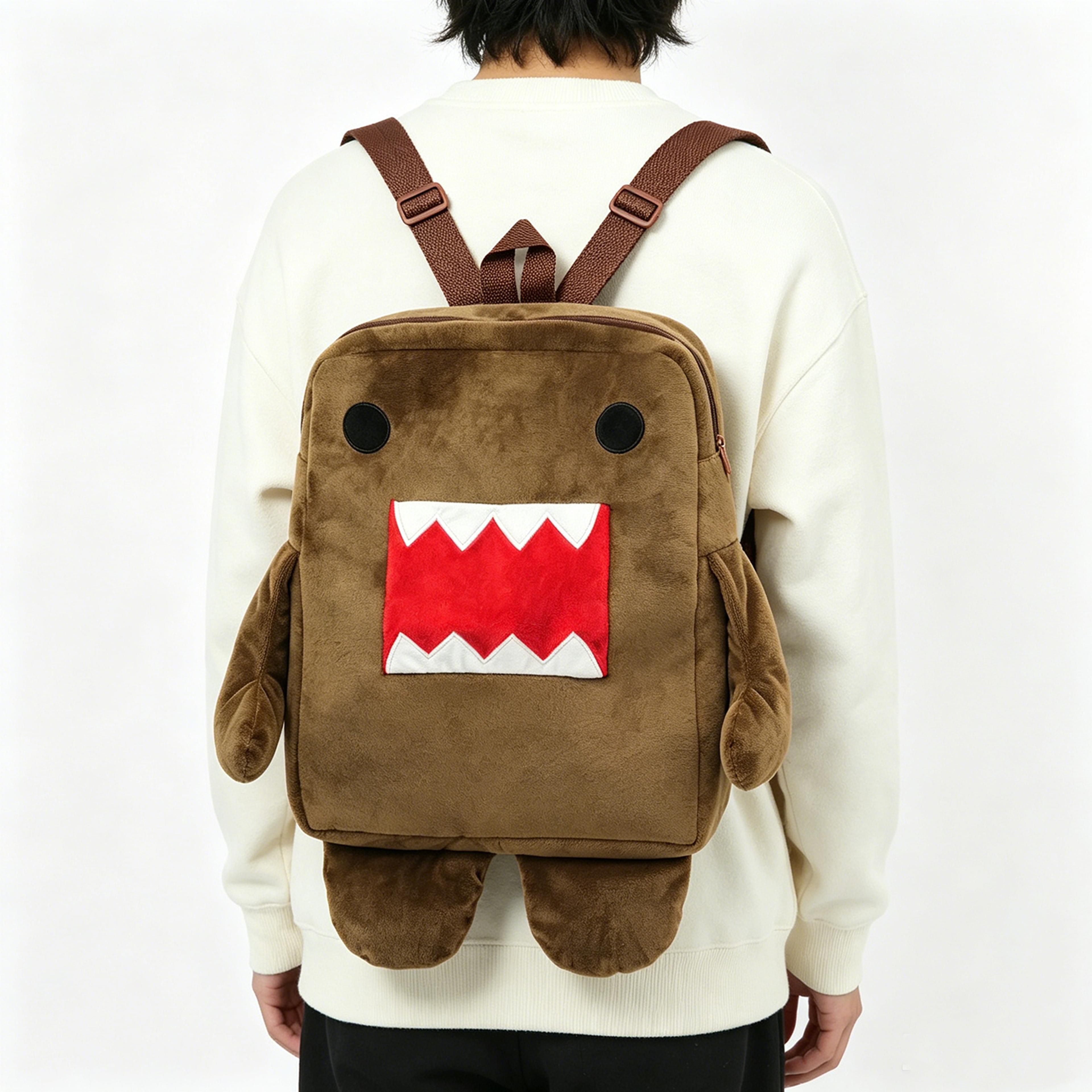 kawaii domo kun plush backpack cute cartoon stuffed bag gift for kids and fans