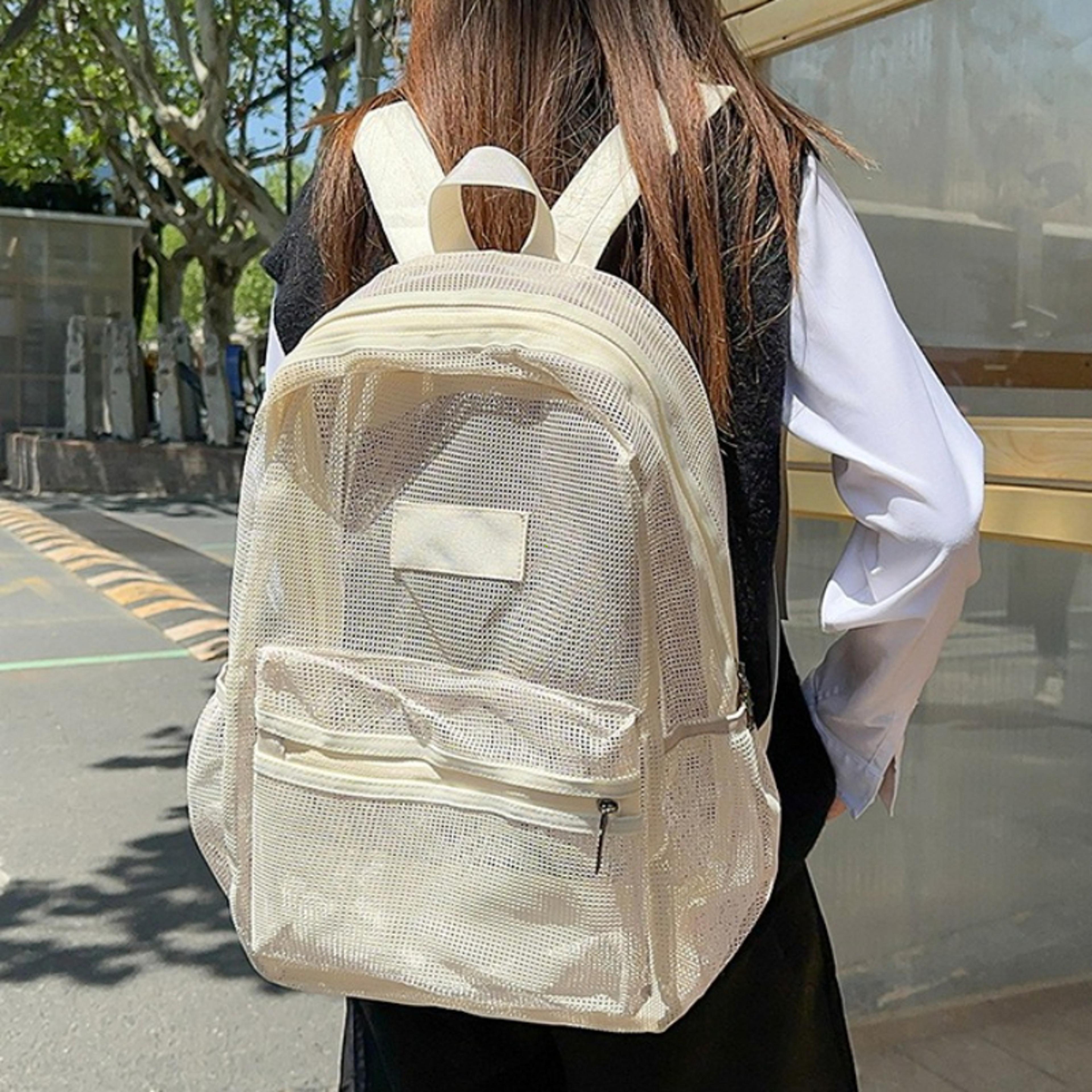 lightweight foldable mesh backpack with multi pocket design for beach gym school travel