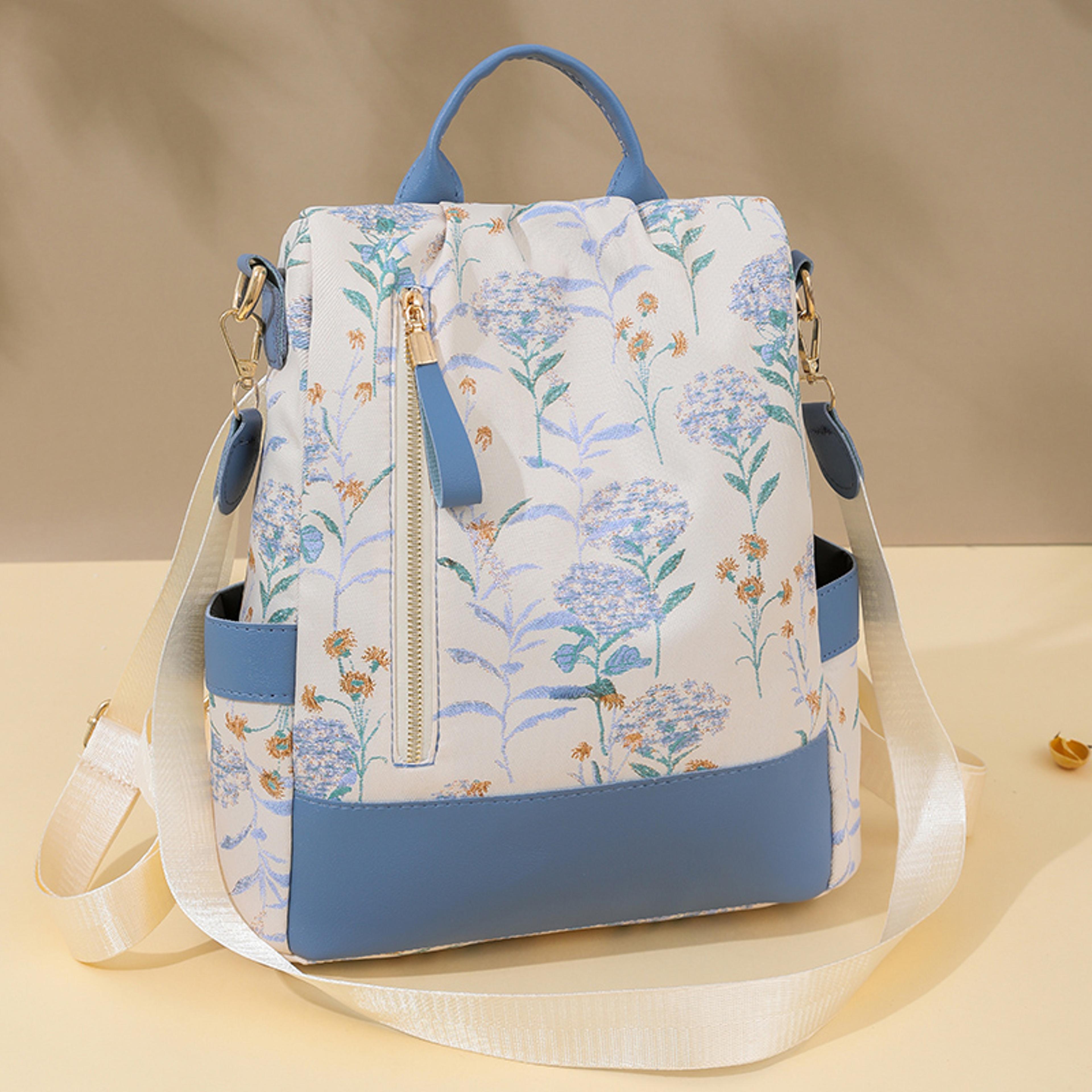 fashion color block womens backpack pu leather anti theft backpack large capacity