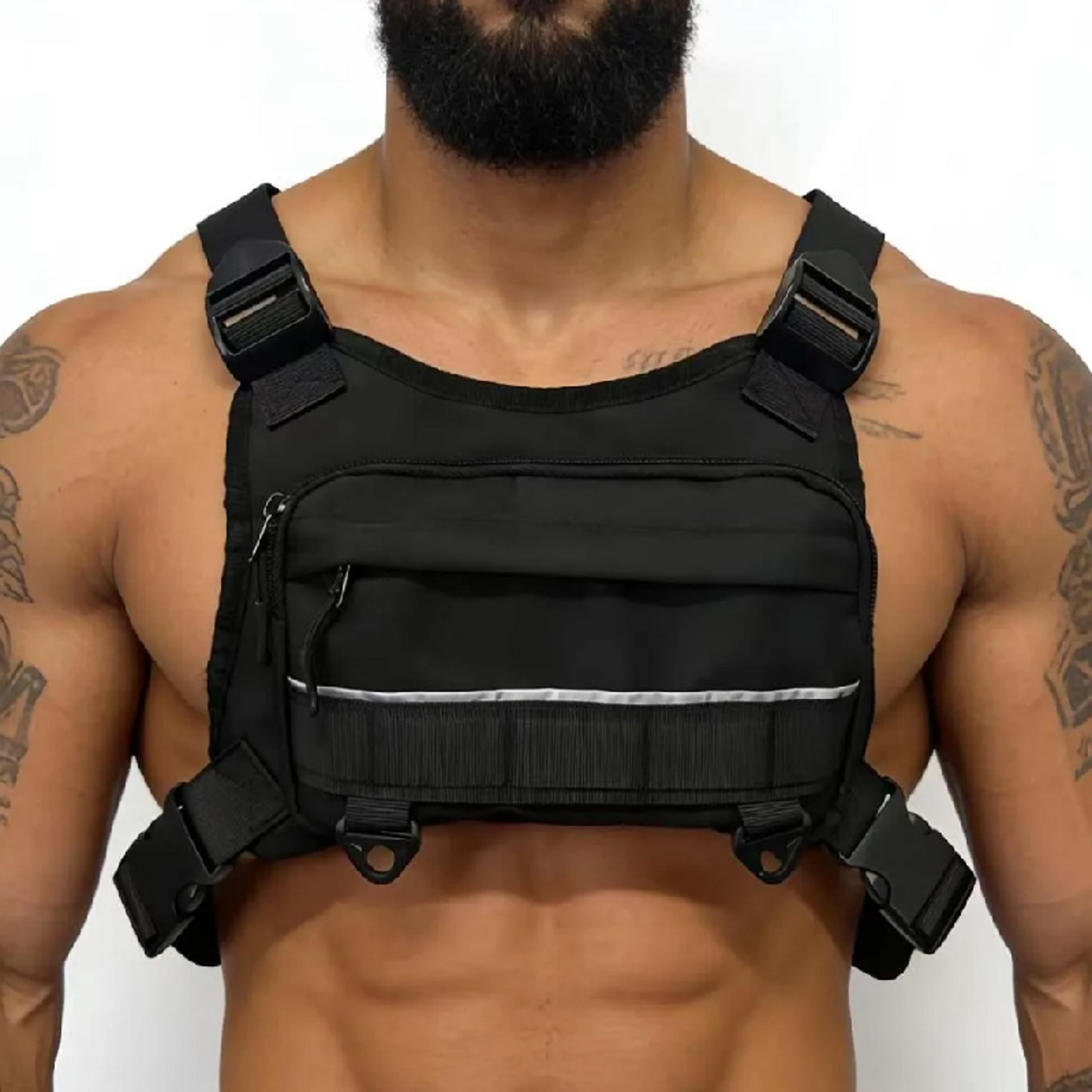 multi pocket running chest bag sports vest for hiking cycling fitness training
