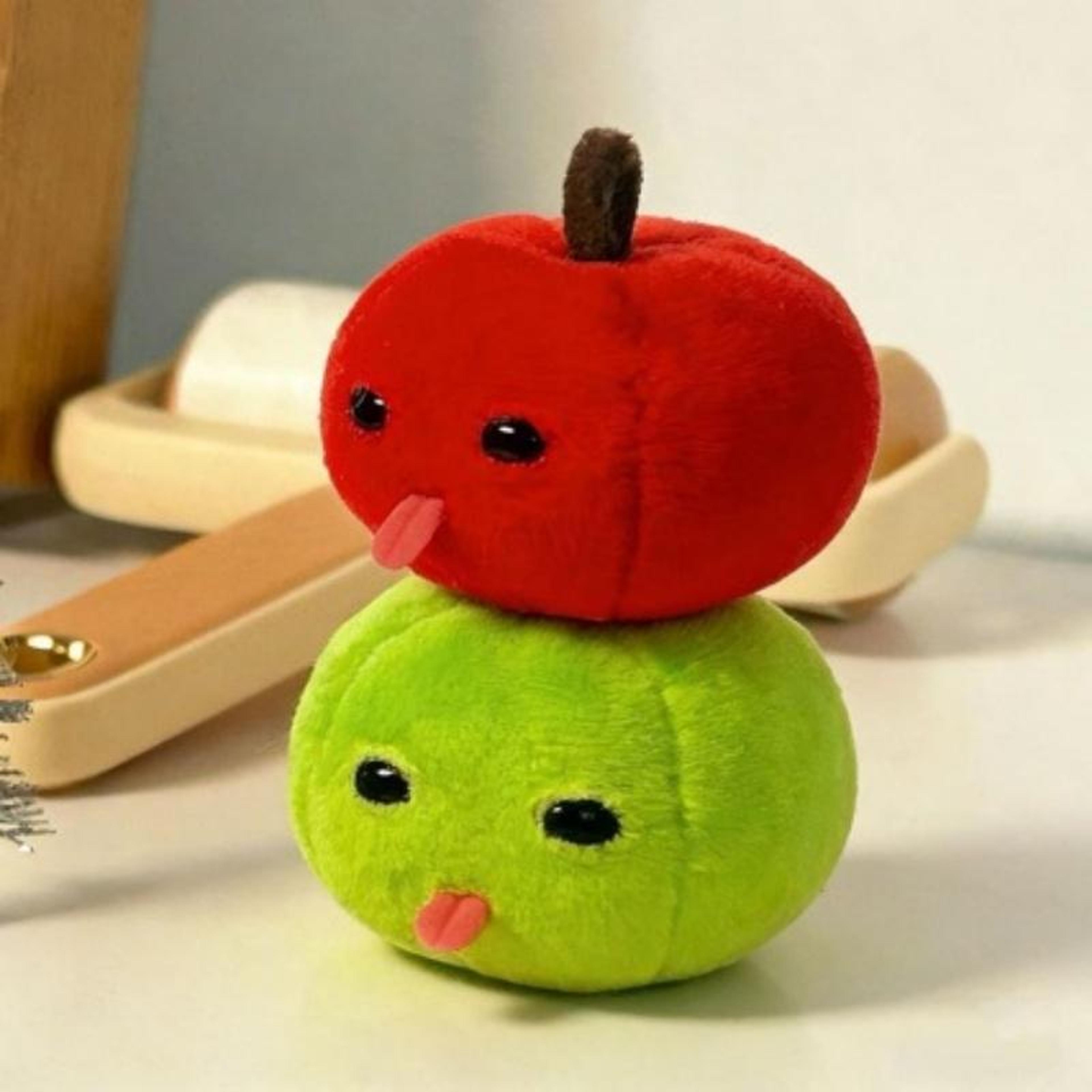 green apple plush keychain cute kawaii fruit backpack pendant gift