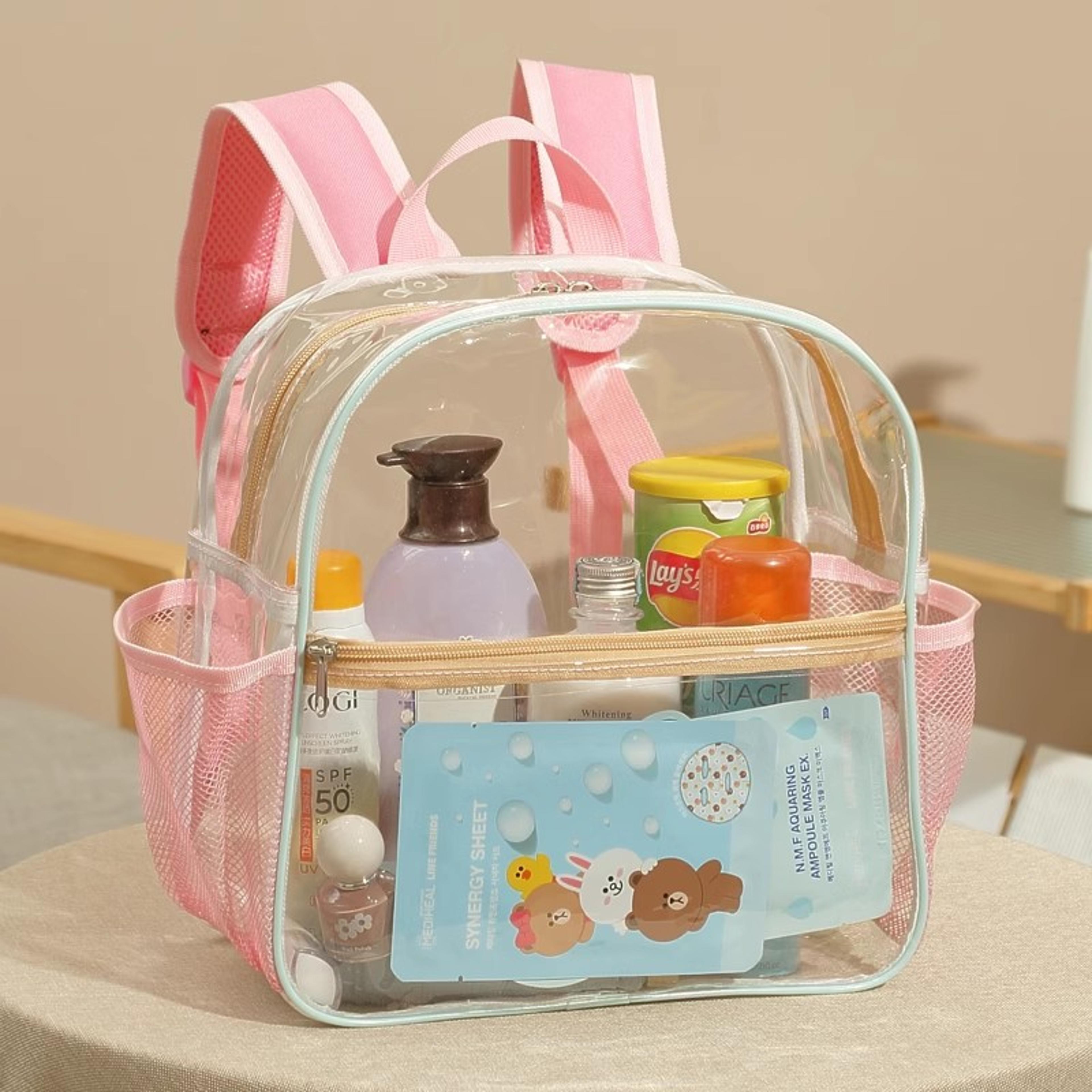 clear kids backpack transparent waterproof pvc bag for school travel