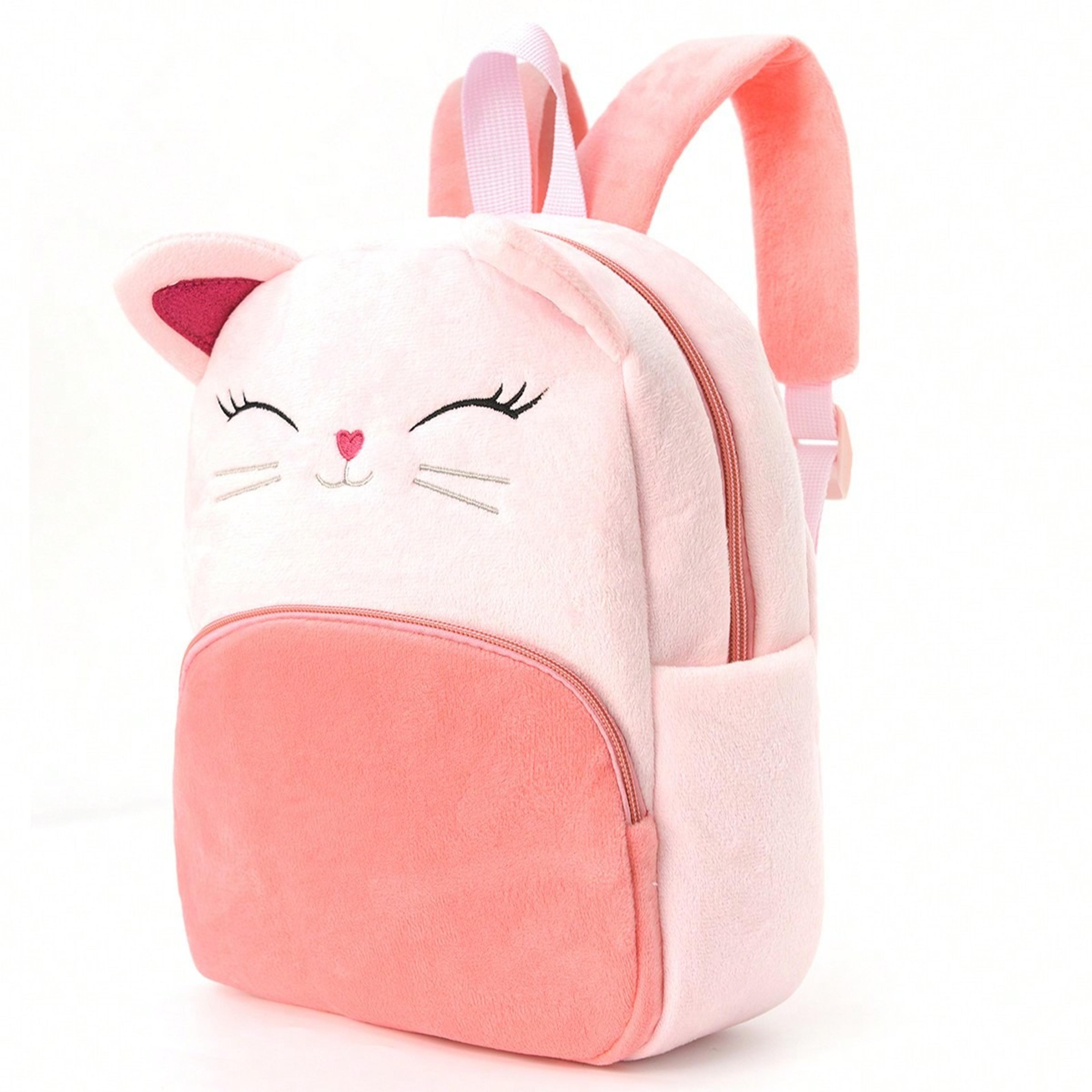 cute animal plush toddler backpack soft kindergarten bag for kids