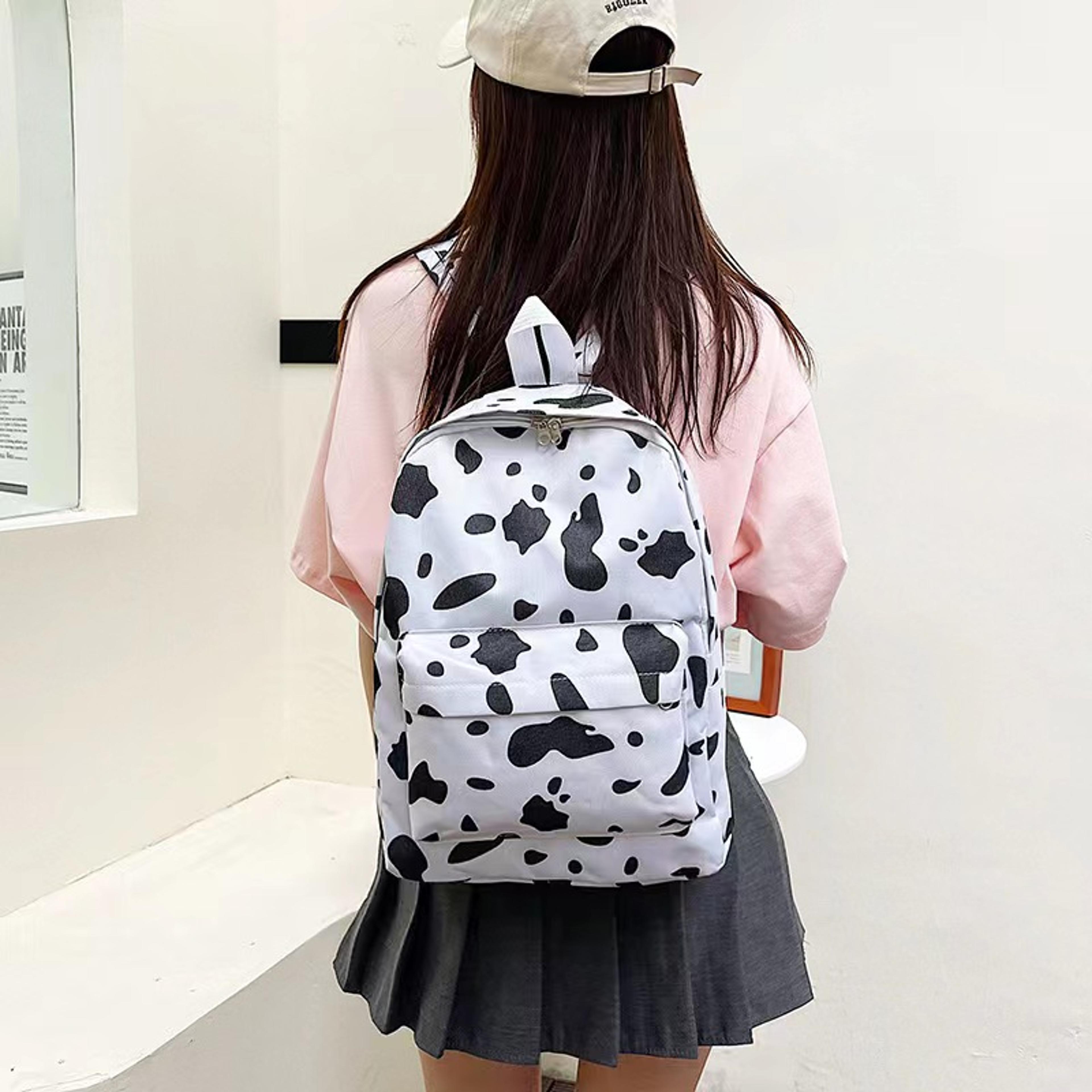 cow print backpack for kids waterproof school bag cute children's backpack
