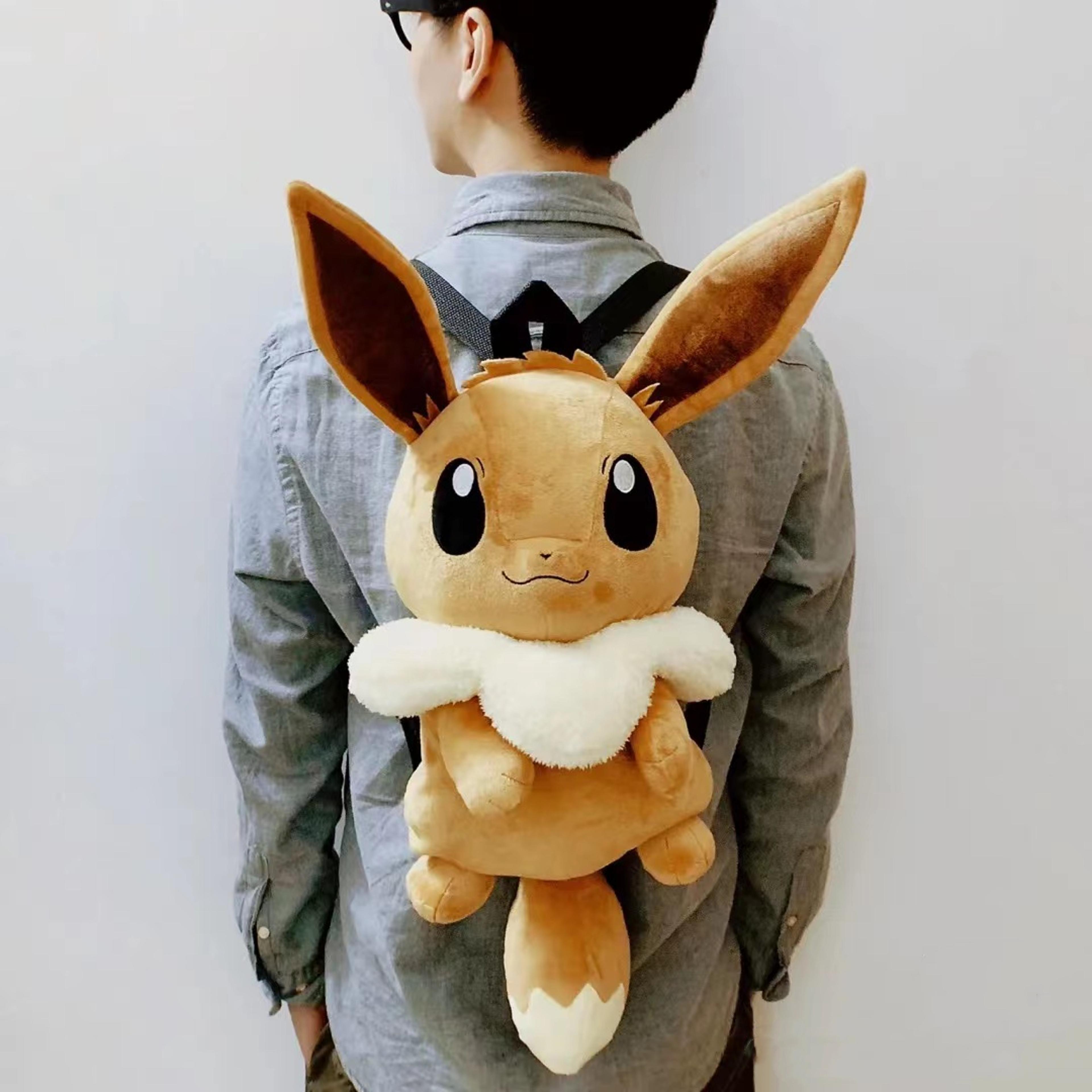 cute eevee plush backpack for kids kawaii pokemon school bag