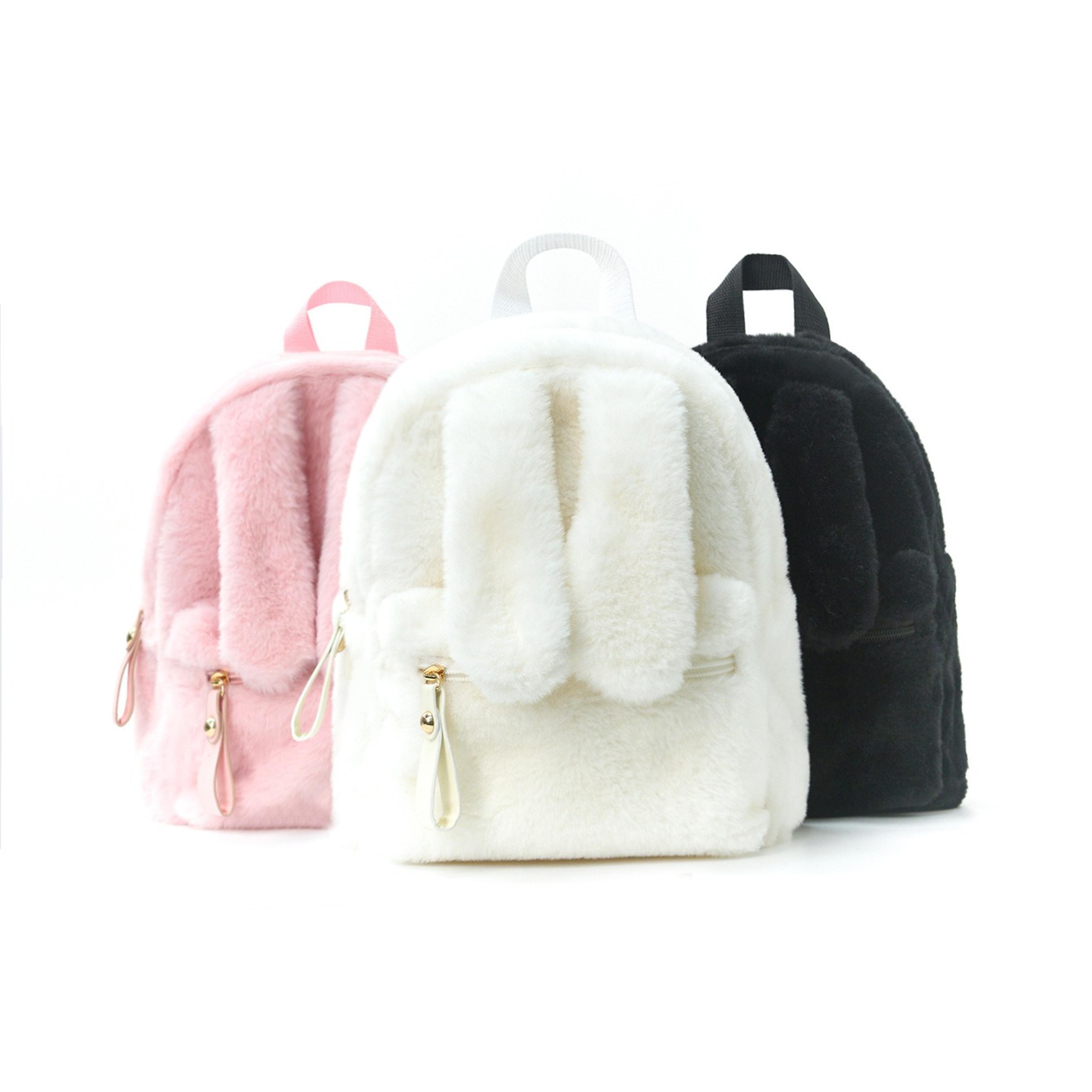 rabbit ear plush backpack for kids cute animal travel bag