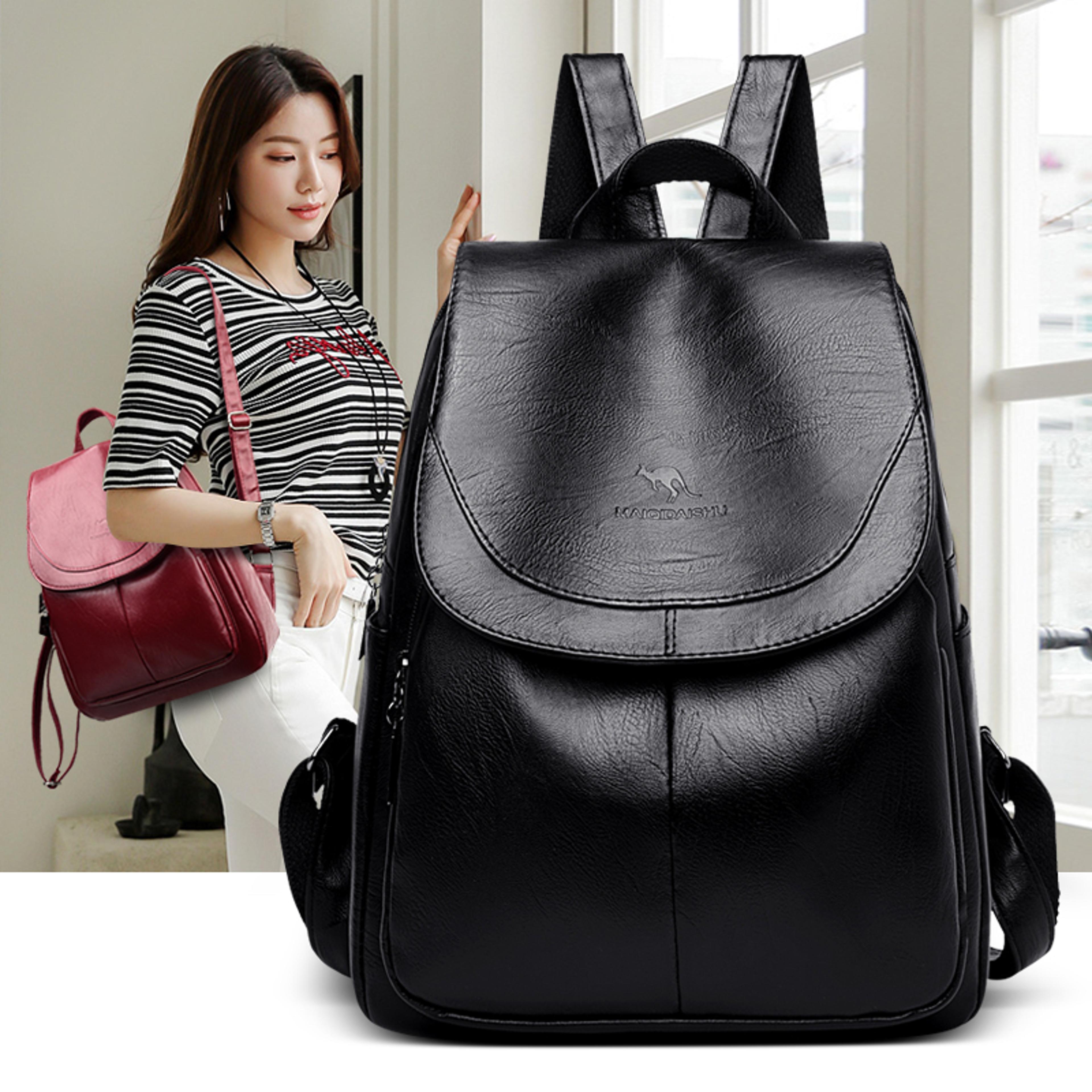 vintage leather backpack for women, back to school backpack, travel daypack & casual school bag
