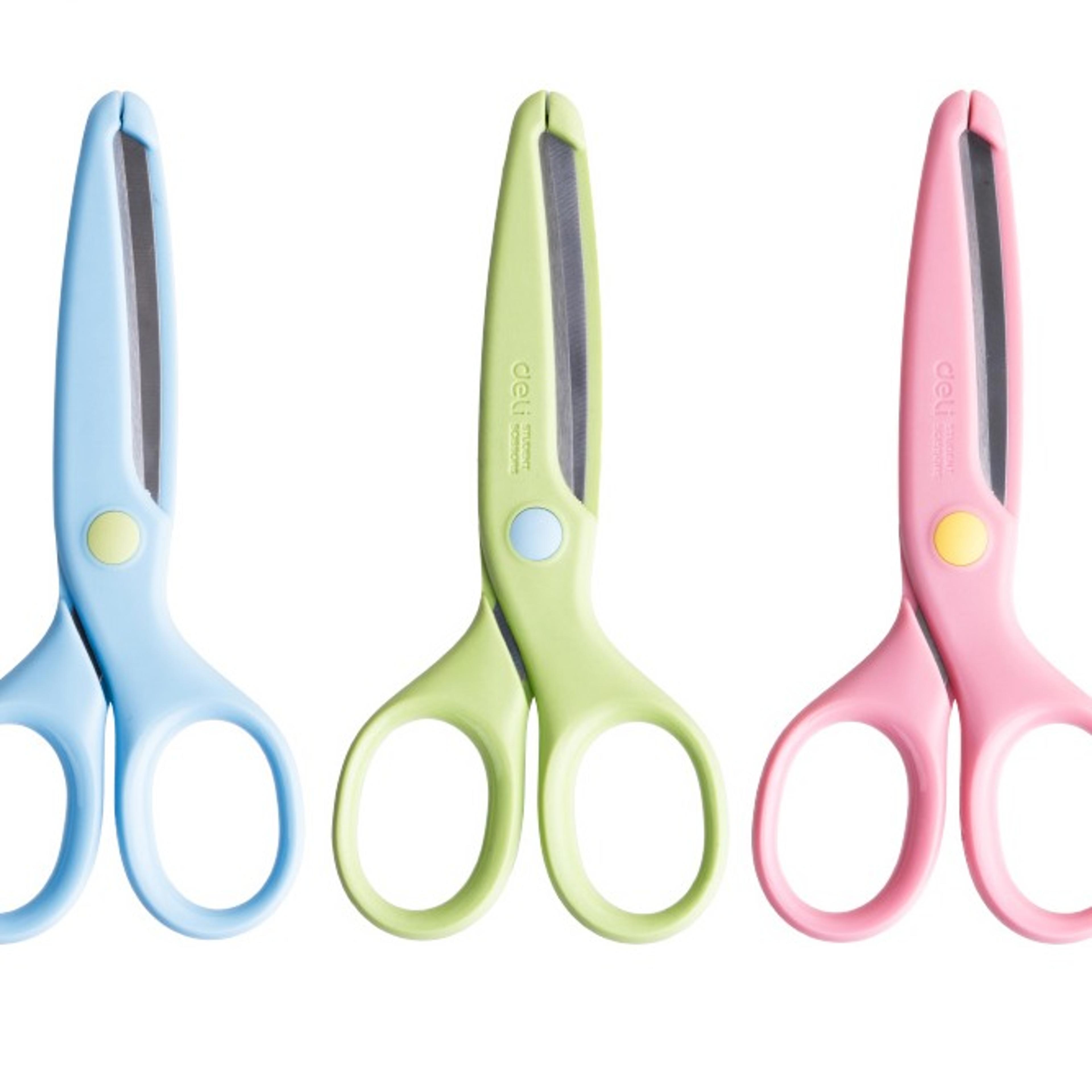deli kids safety scissors for crafts & school, round tip, back to school backpack essential