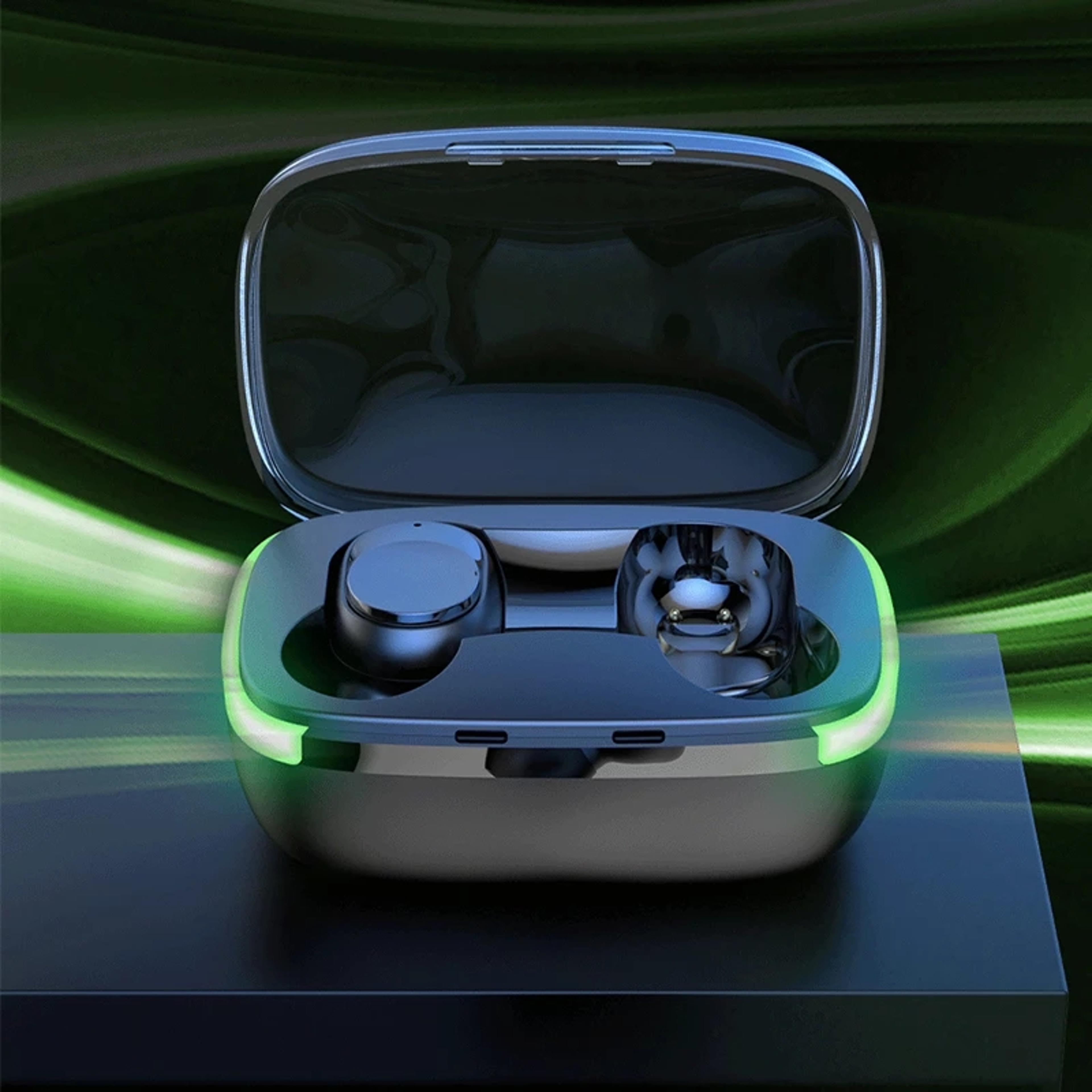 wireless bluetooth earbuds with led display & mic for sports and gaming,