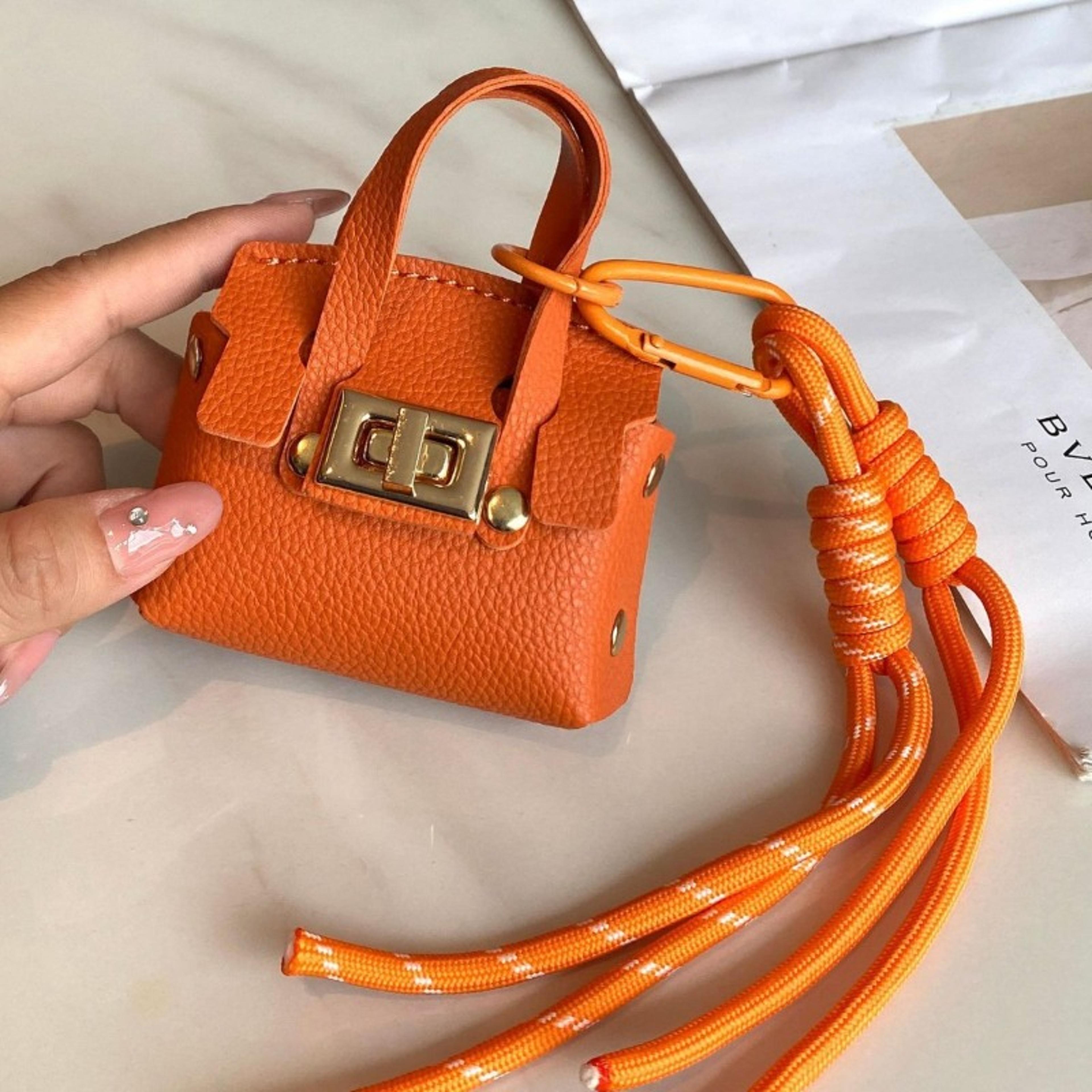 mini coin purse keychain wallet with pu leather earphone pouch and bag charm