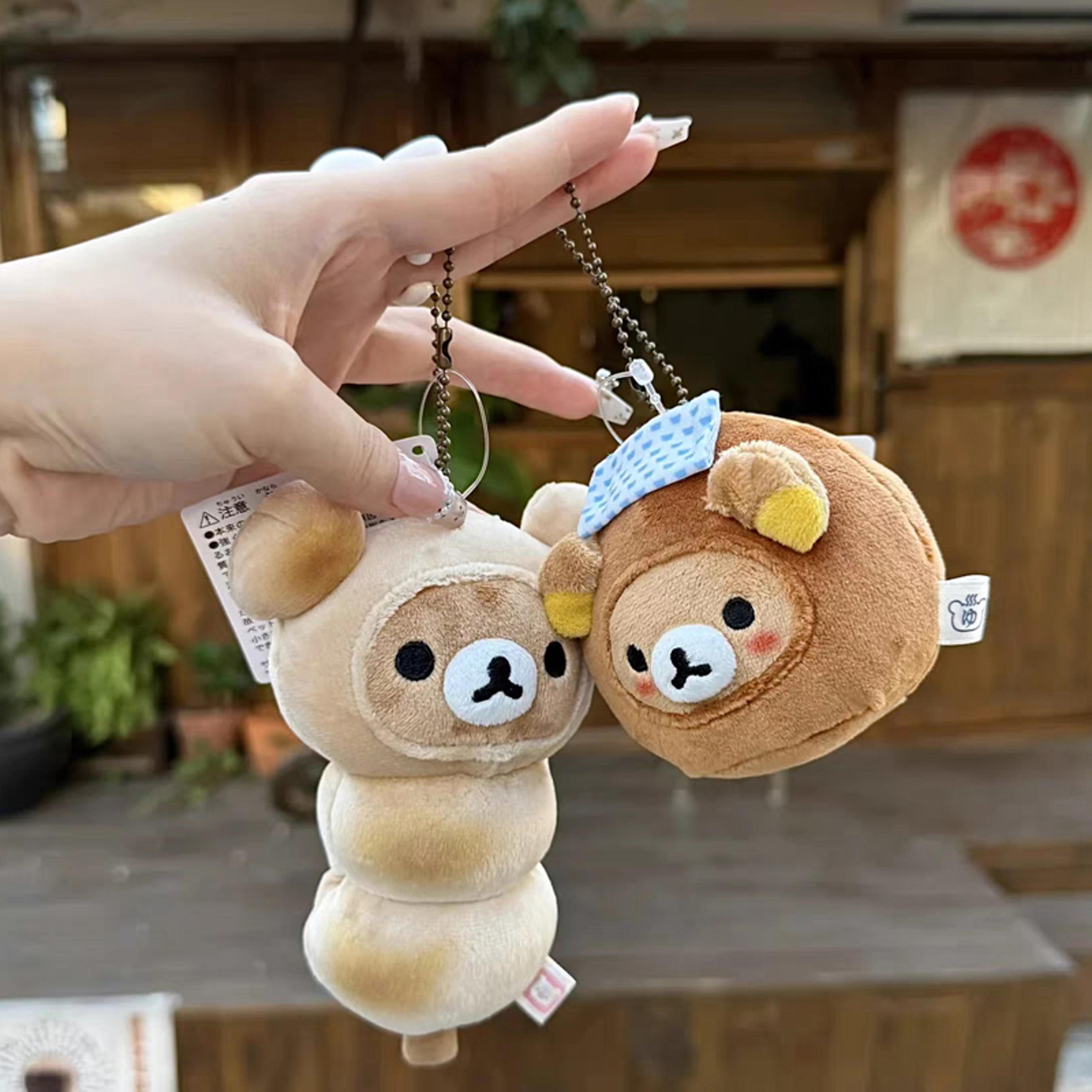 rilakkuma bread series plush keychain kawaii bag charm for backpacks and keys