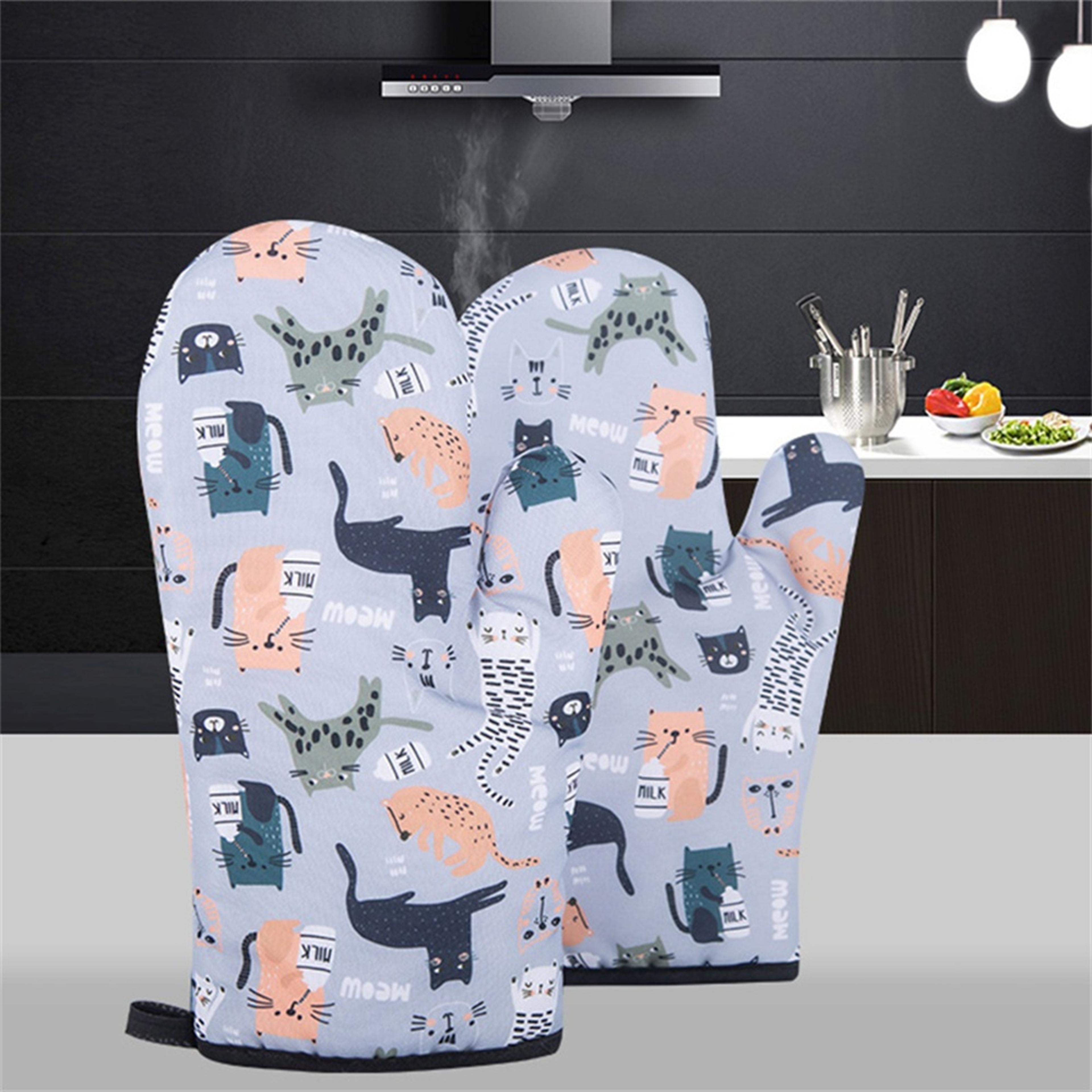 heat resistant silicone microwave oven mitts non slip kitchen oven gloves for baking and cooking