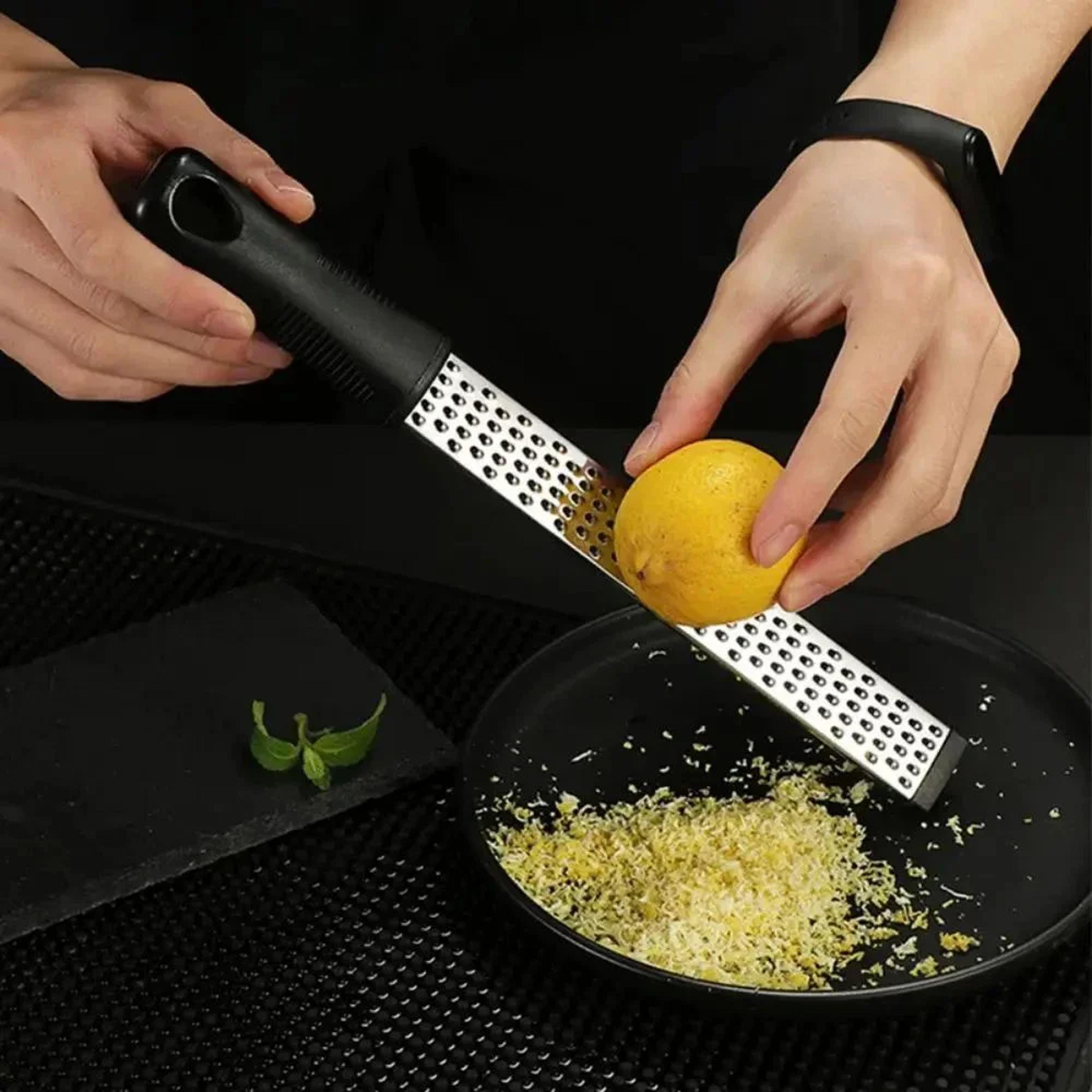 professional microplane grater & lemon zester with non slip grip for cheese, garlic & ginger