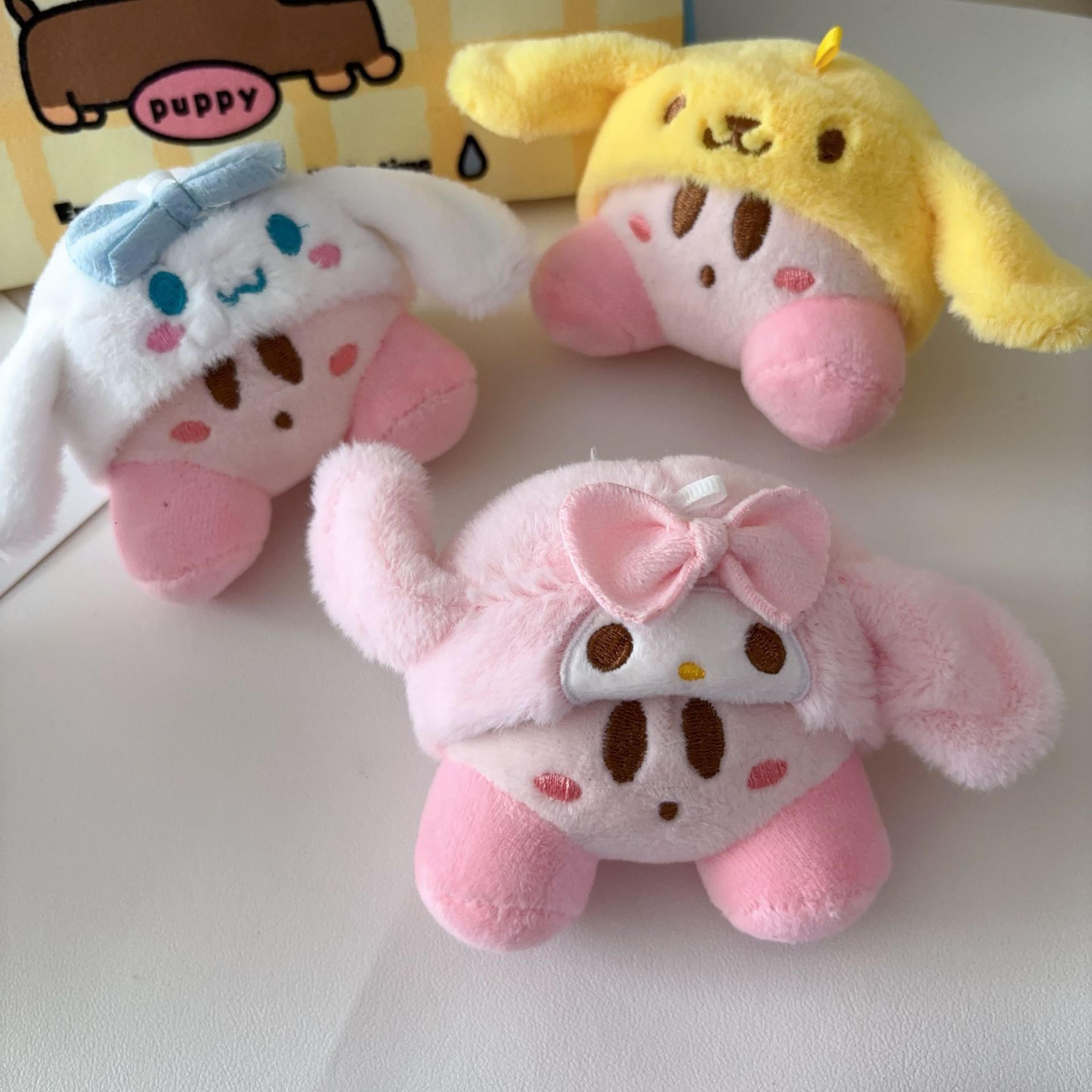 cute plush keychain doll with removable dress & metal key ring for bags and keys