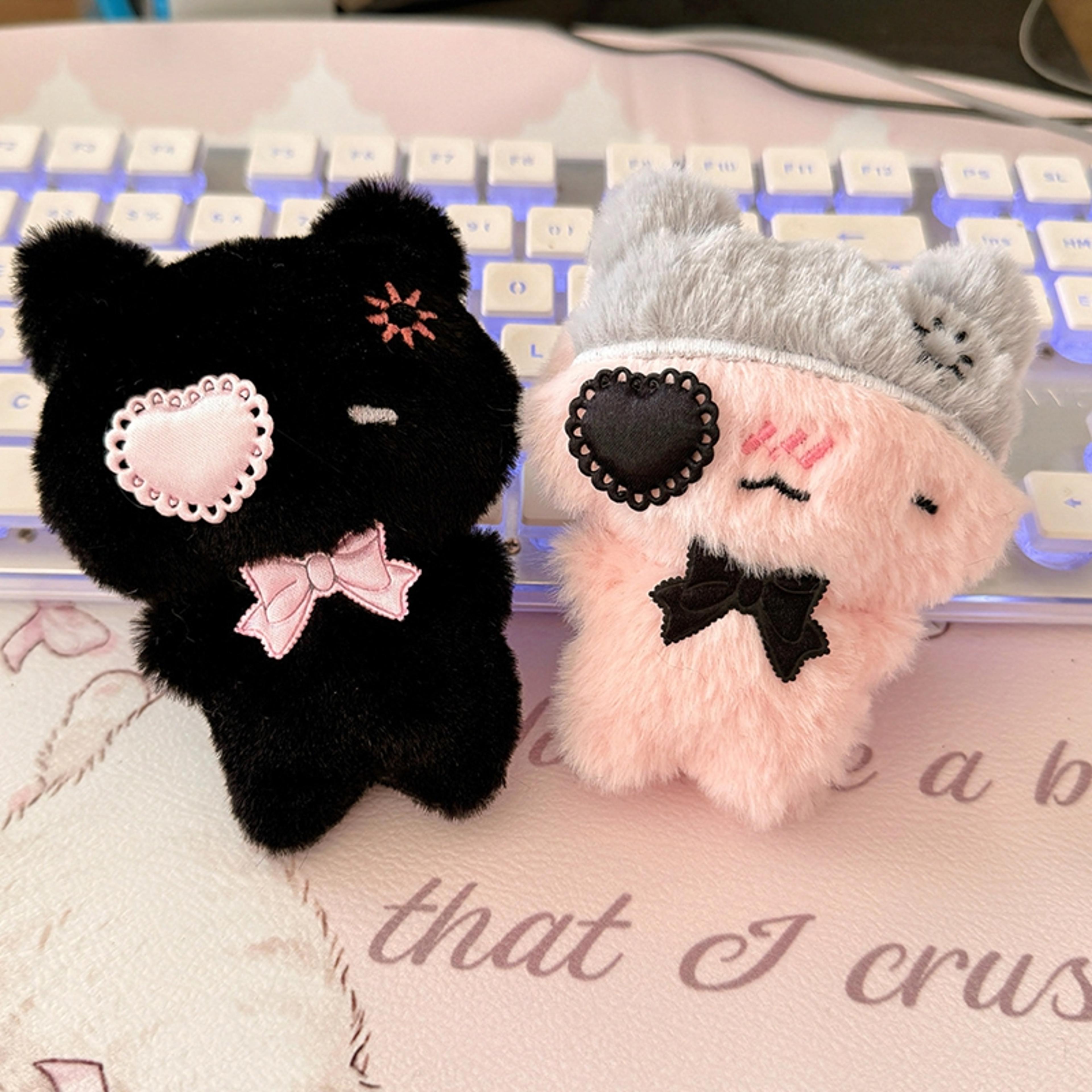 cute black cat keychain kawaii bag charm cartoon backpack pendant