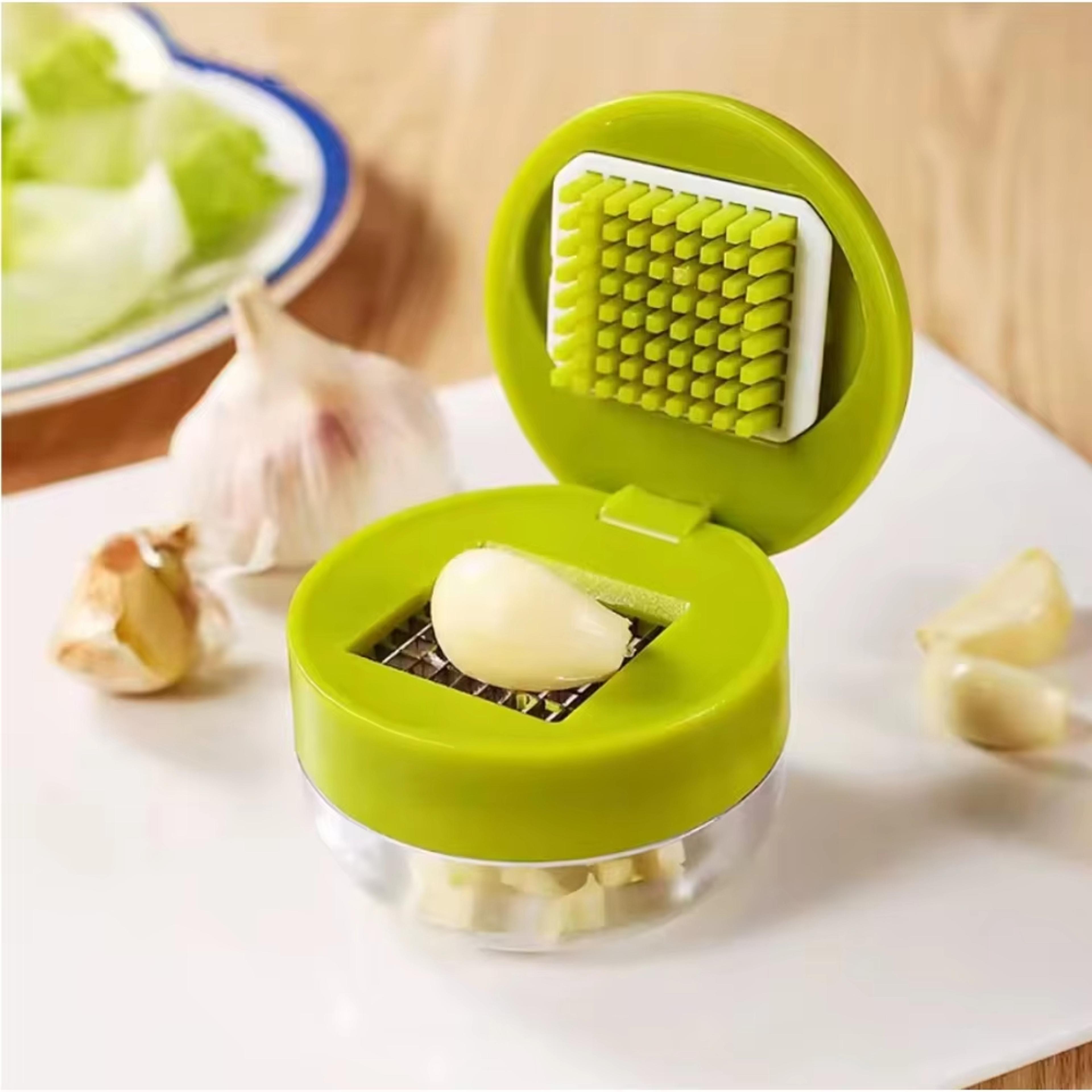 mini garlic press chopper manual garlic mincer with storage box vegetable cutter