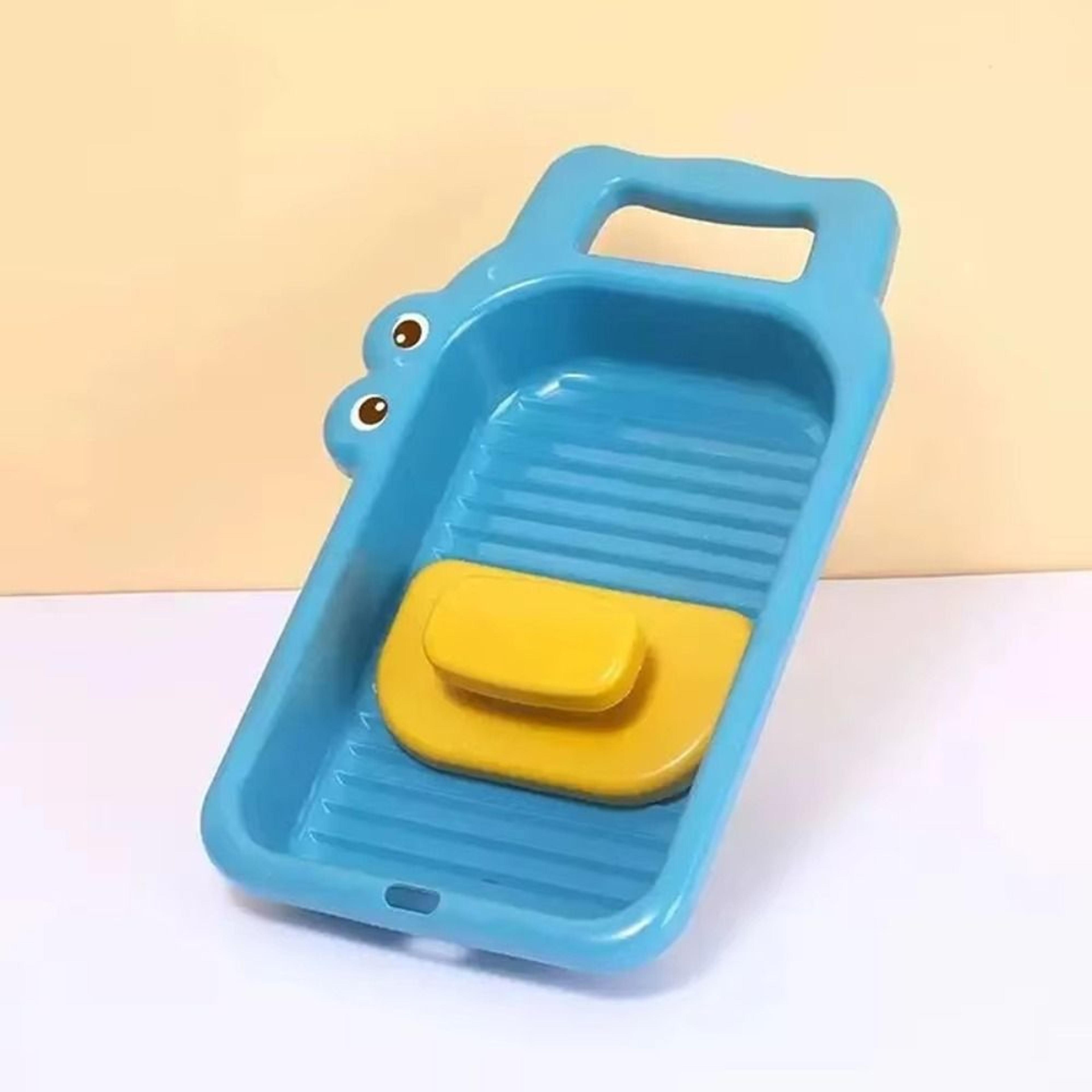 cartoon crocodile manual laundry washboard with anti slip basin for clothes cleaning