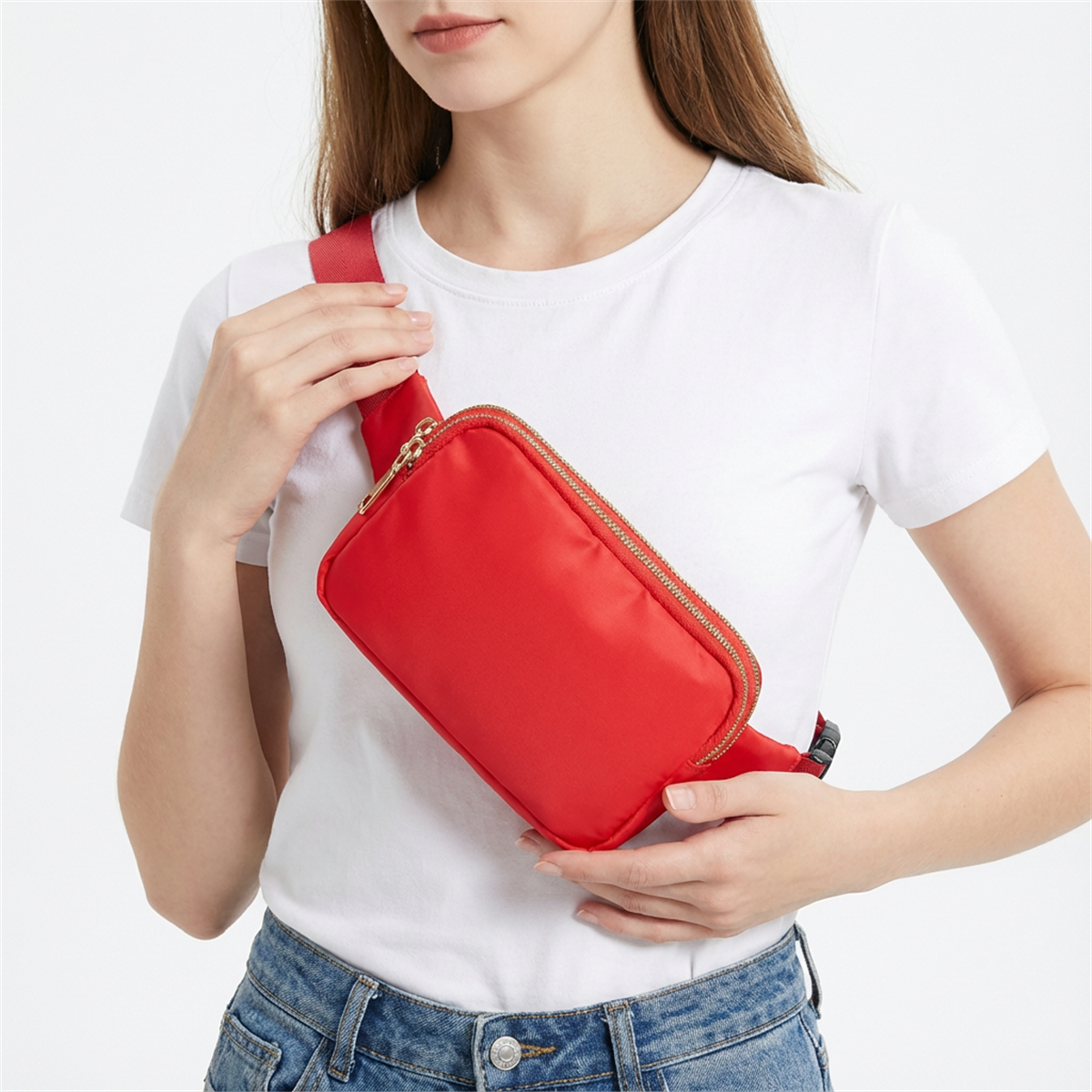 waterproof multi function women fanny pack crossbody chest bag sports waist bag
