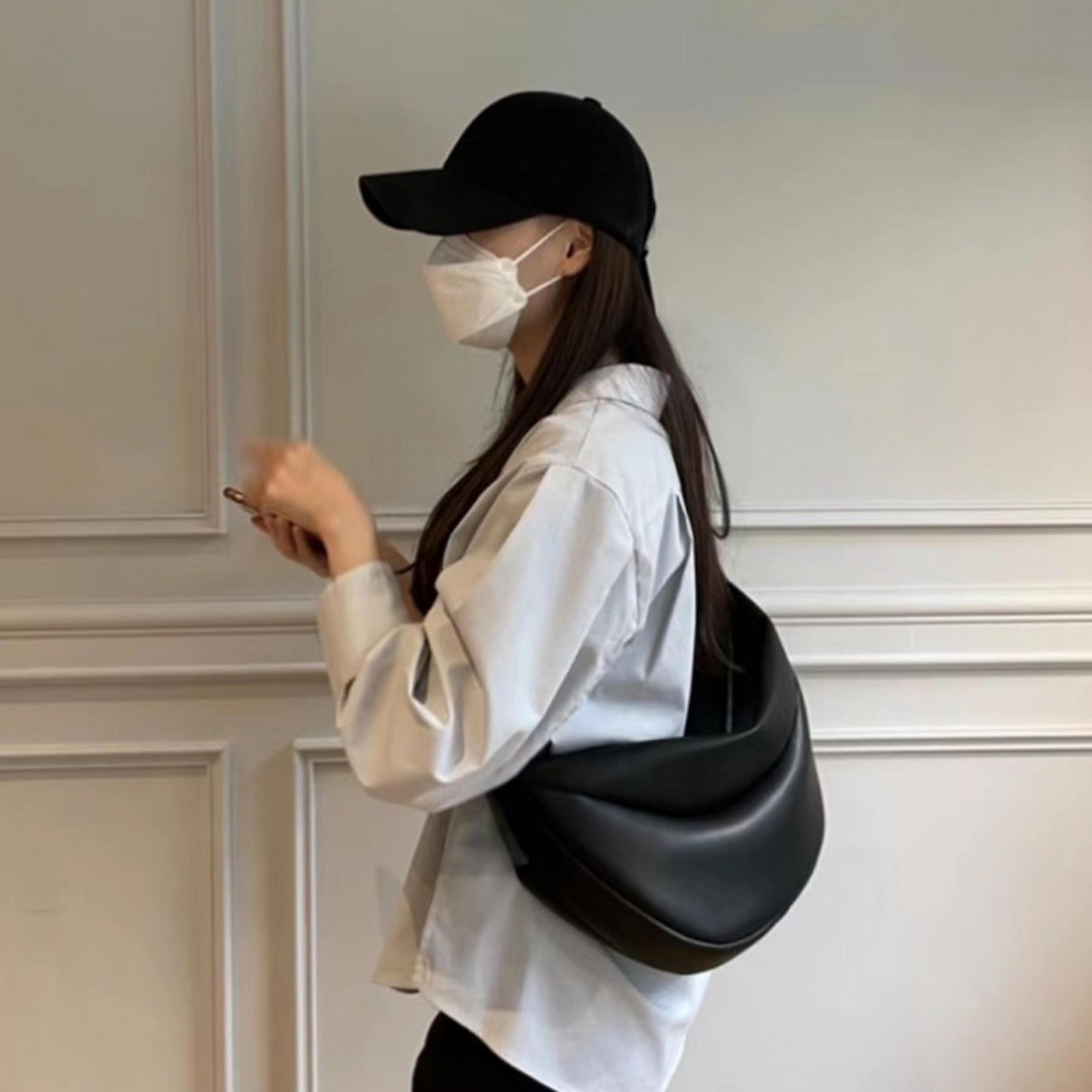 soft leather dumpling crossbody bag large capacity casual shoulder chest bag