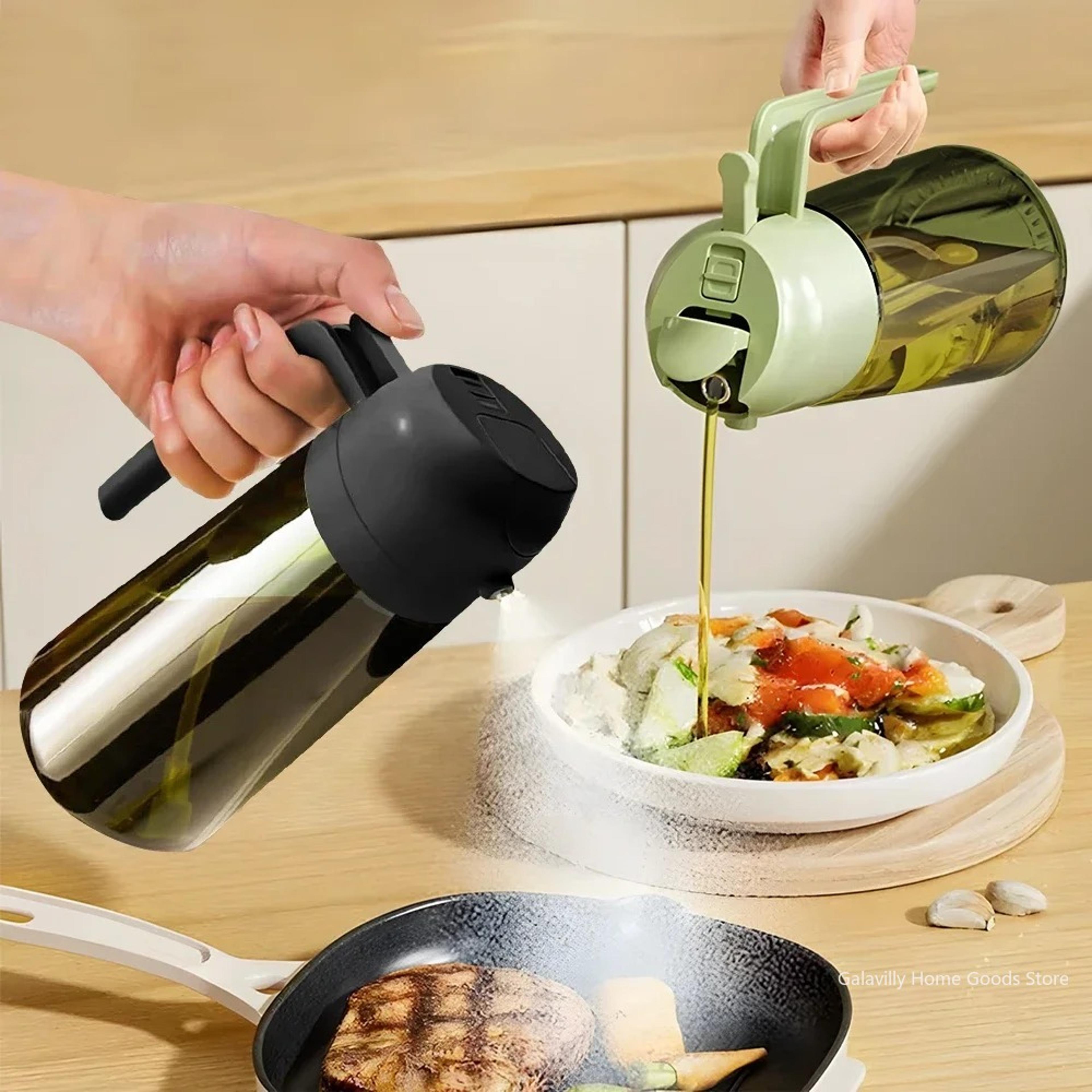 light blocking olive oil sprayer bottle dark glass kitchen dispenser