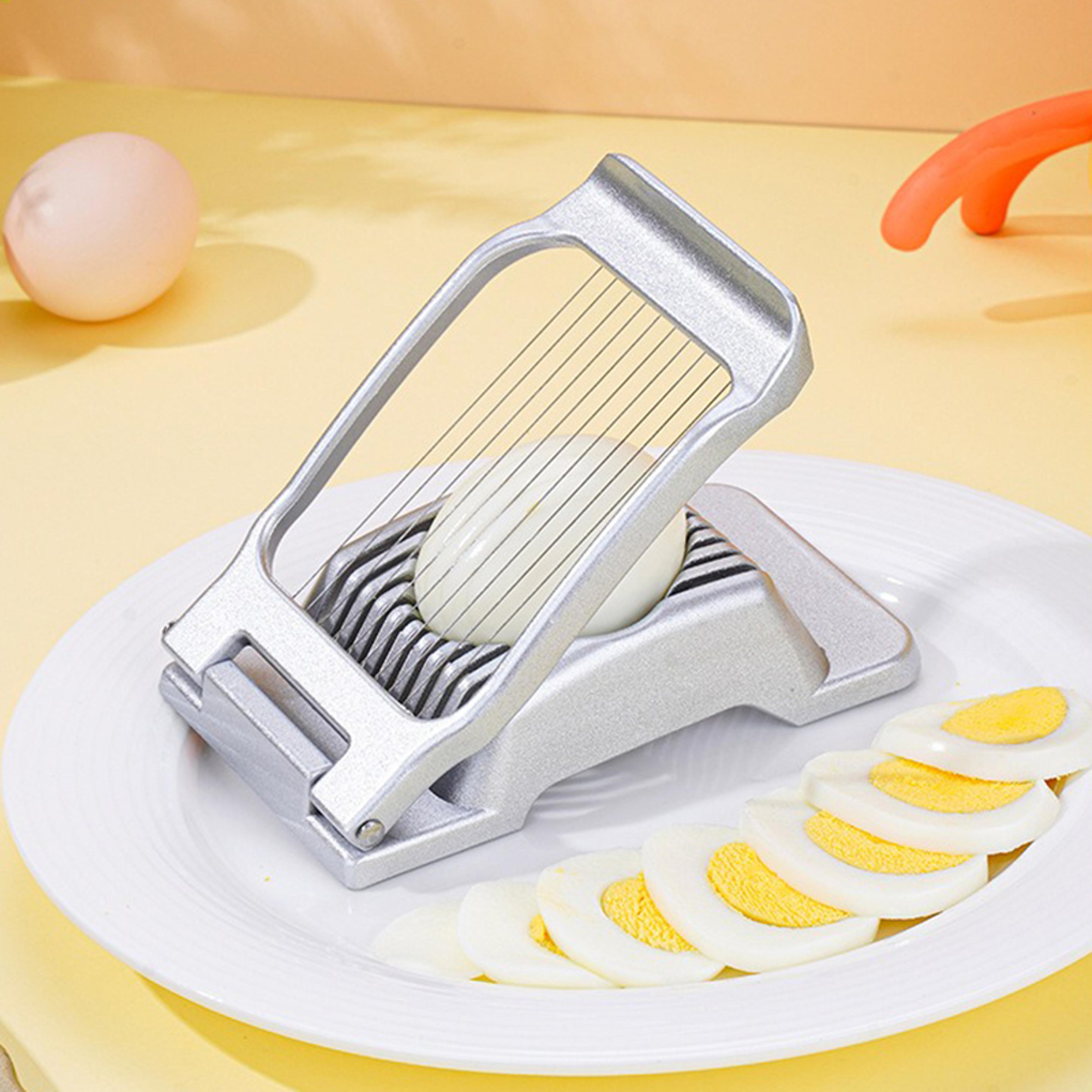 heavy duty aluminum alloy egg slicer cutter for perfect boiled egg and fruit slices