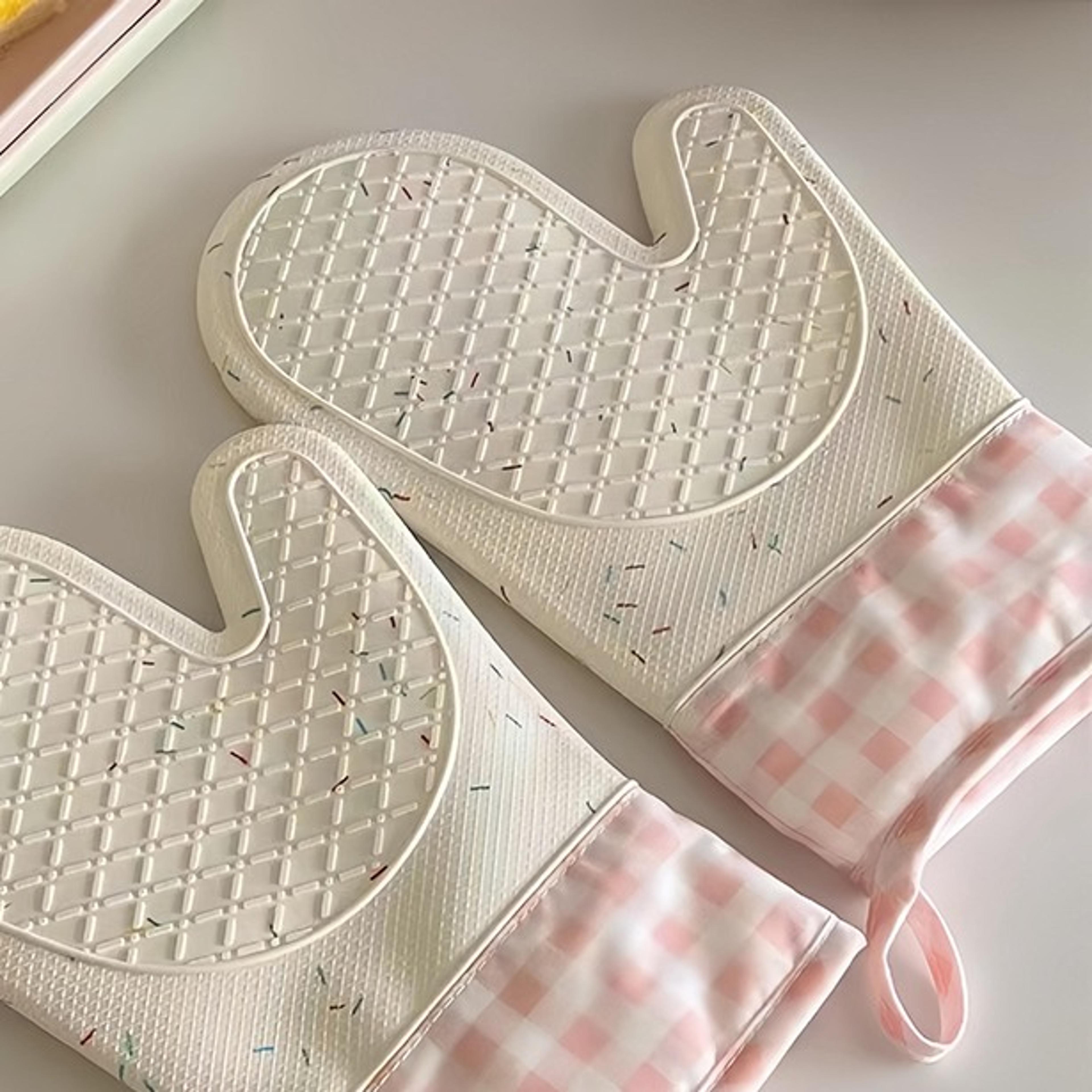 cute silicone oven glove mitt heat resistant kitchen baking safety gloves