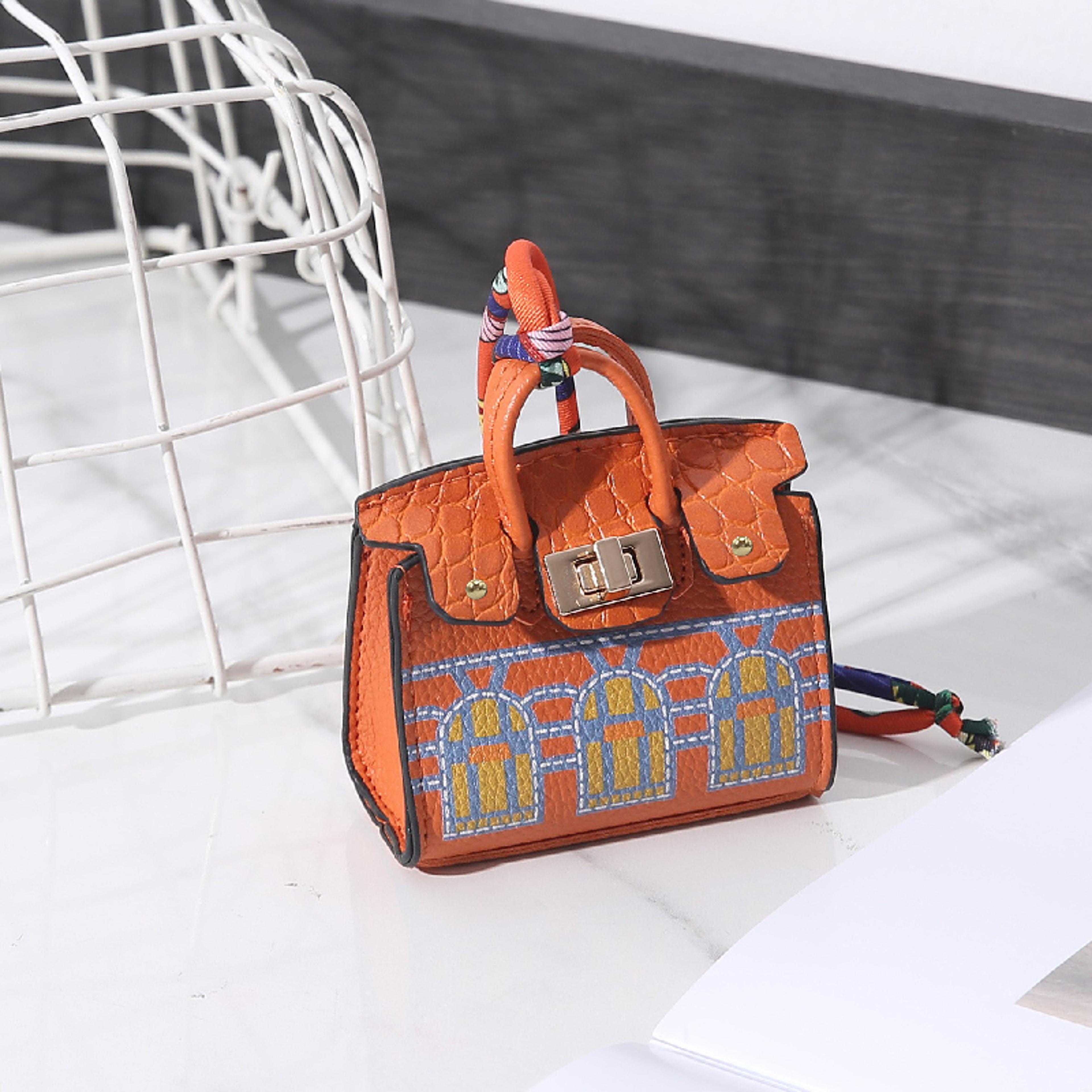 mini hanging bag ornament cute house charm key earphone storage bag