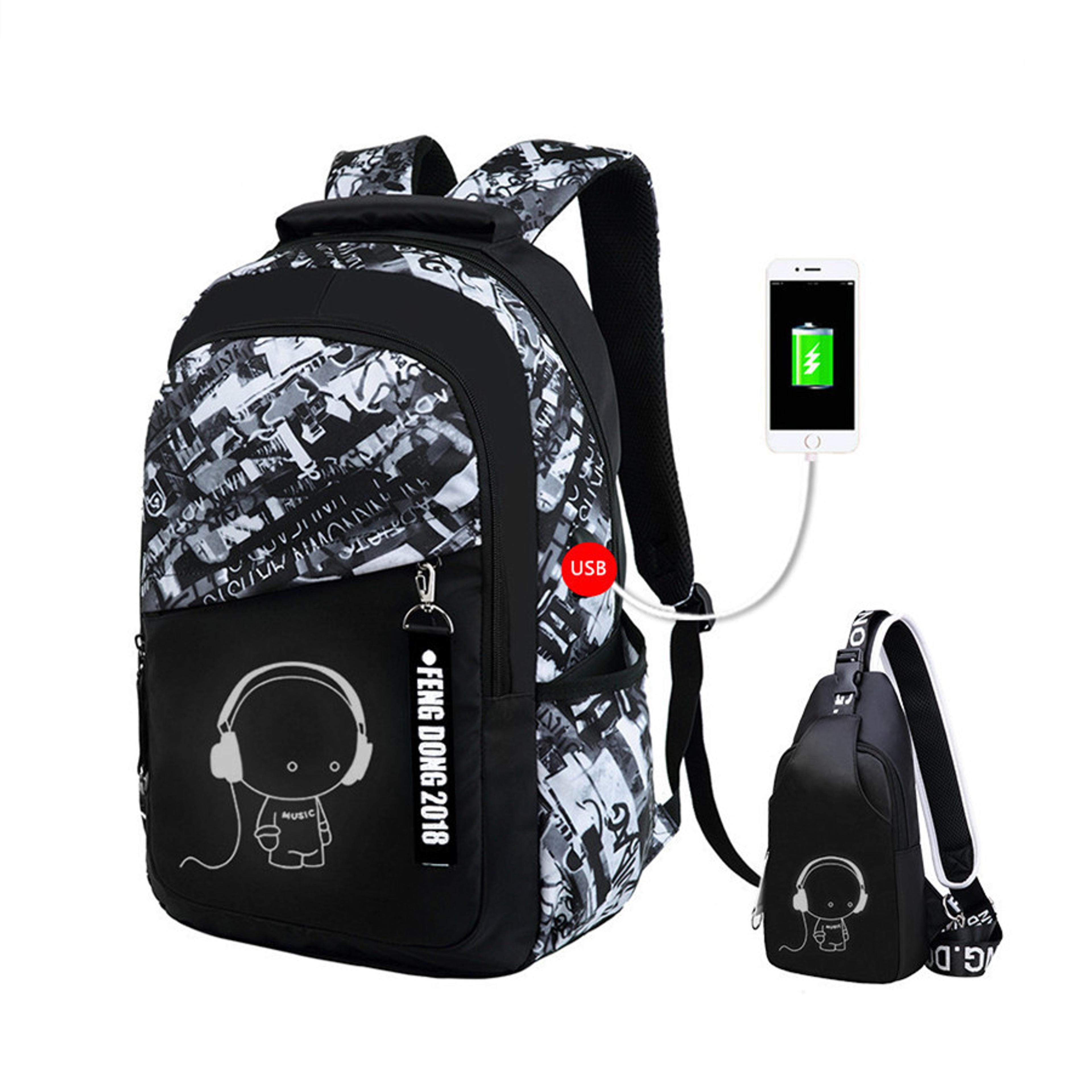 fengdong boys school backpack waterproof large capacity teenage high school backpack set