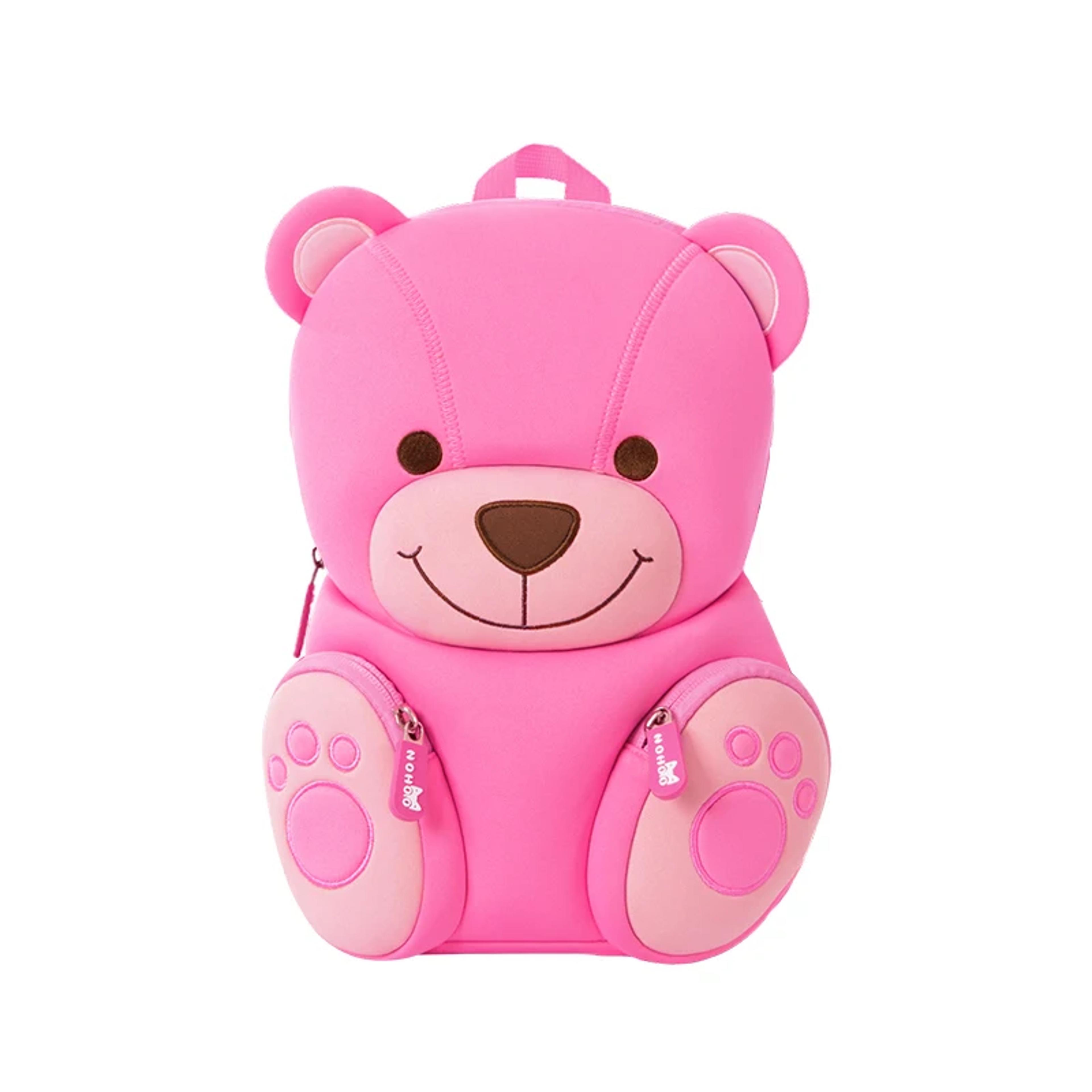 cute pink bear girls backpack lightweight neoprene kawaii school bag for kids