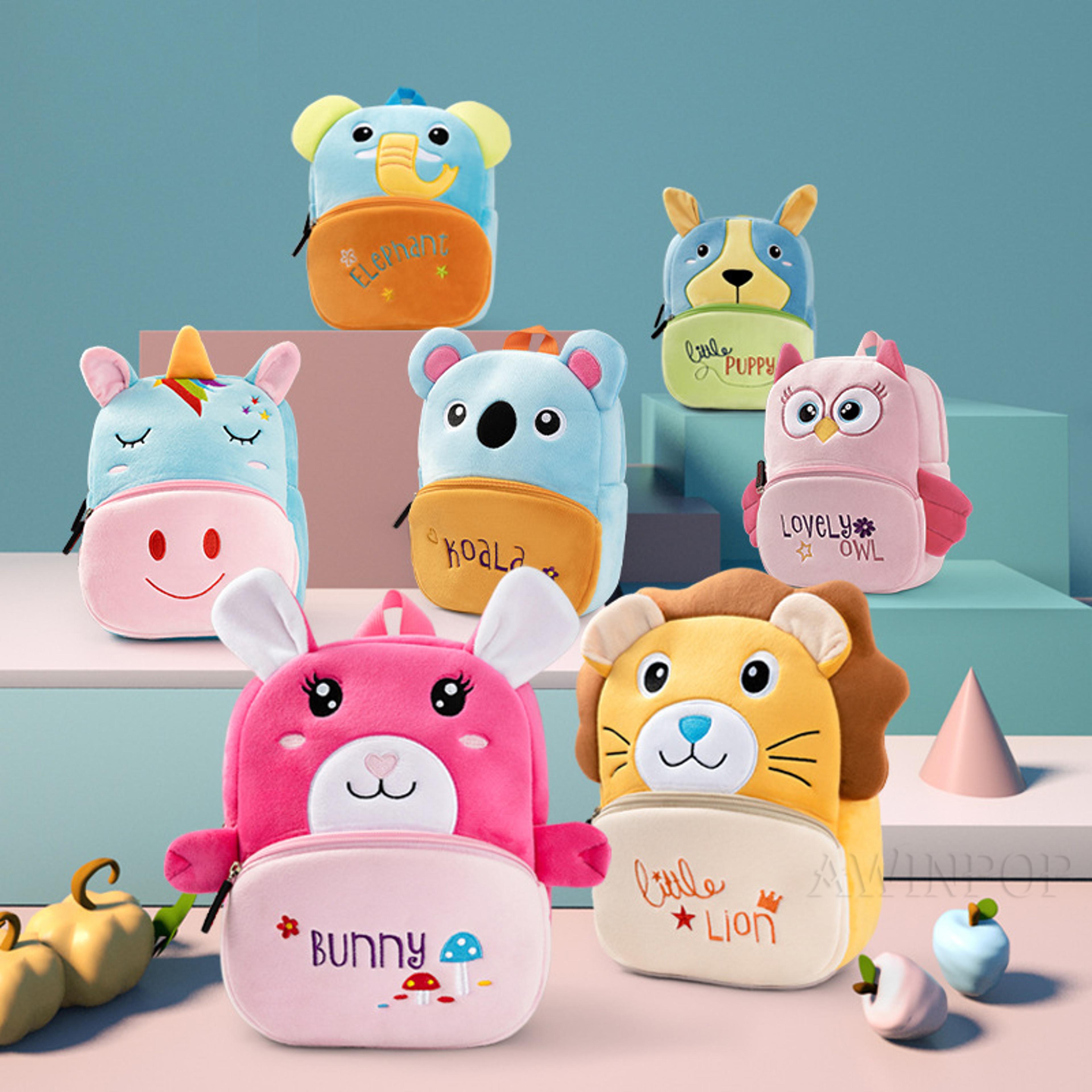 adorable plush cartoon animal backpack for toddlers kids kindergarten school bag